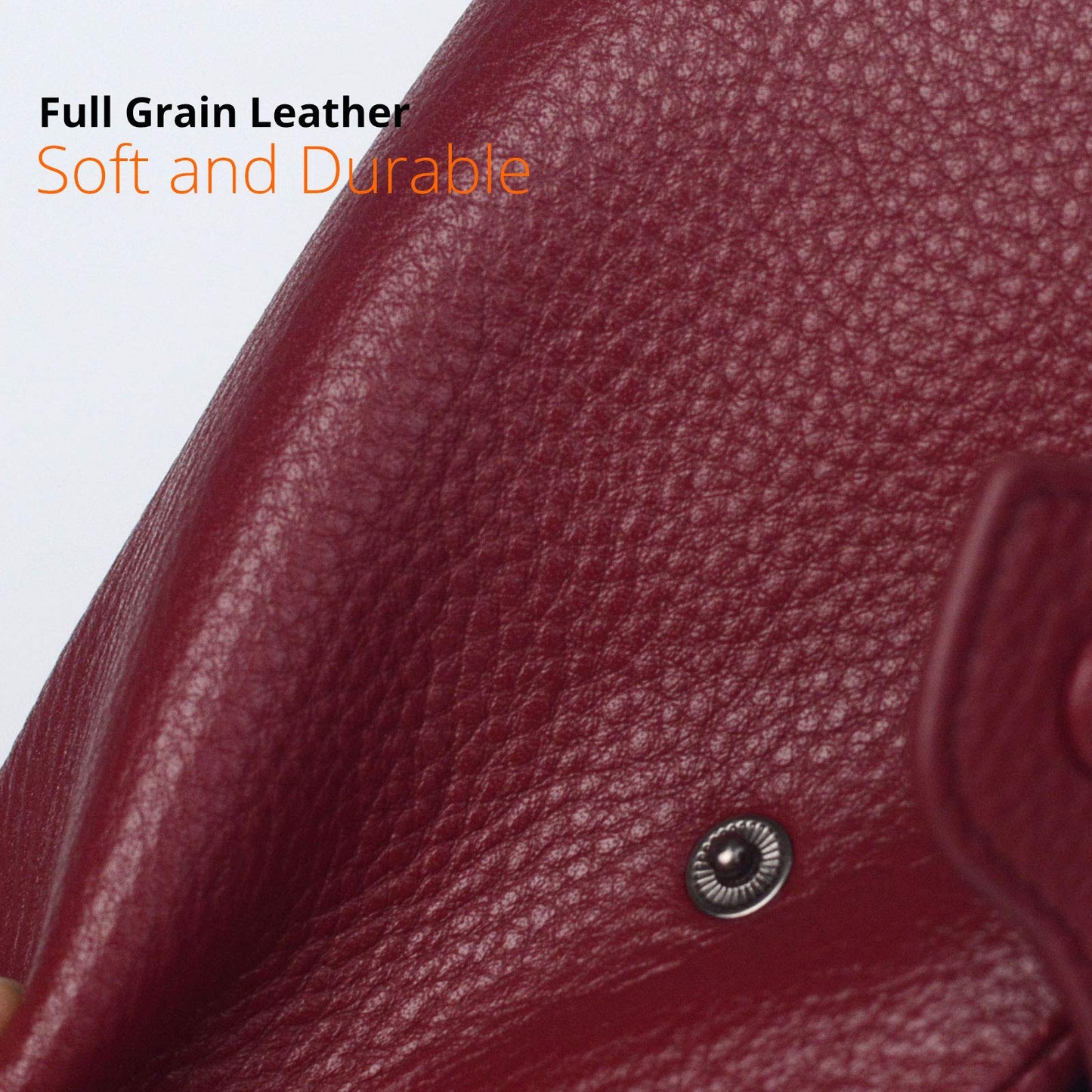 Bveyzi Women Soft Leather RFID Blocking Bifold Slim Wallets Ladies Credit Card Holder Double Zipper Pocket (Wine Red)