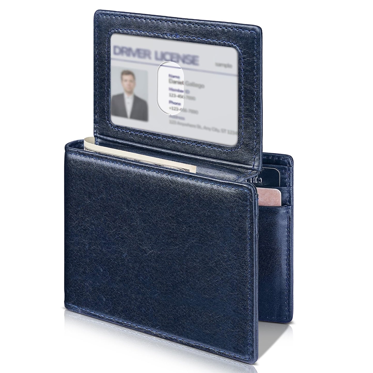 Artpaxy Mens Wallet Bifold Genuine Leather RFID Blocking Wallet for Men with 2 ID Windows 12 Card Holders 2 cash pockets 1 Gift Box
