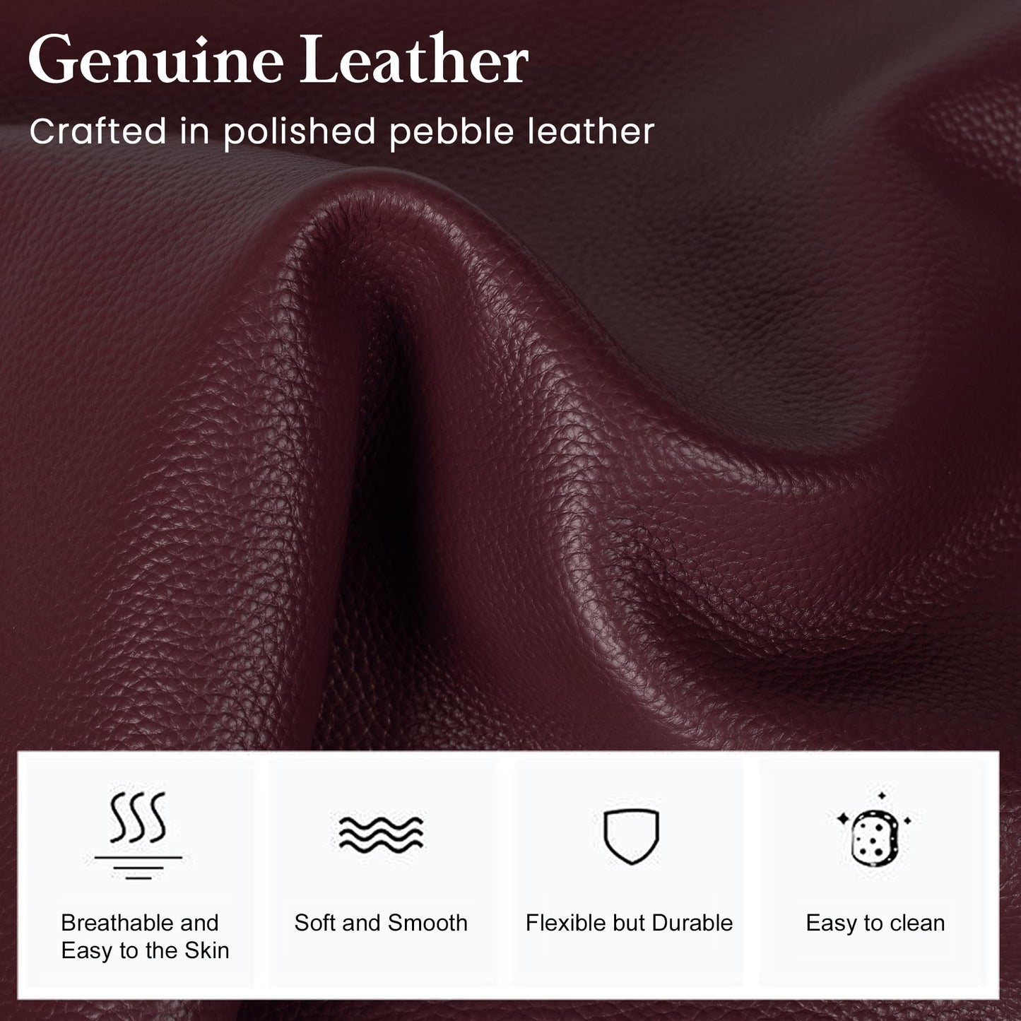 befen Genuine Leather Crossbody Purses for Women, Ladies Anti-Theft Medium Crossbody Shoulder Bags with Built in RFID Blocking Wallet Burgundy Red