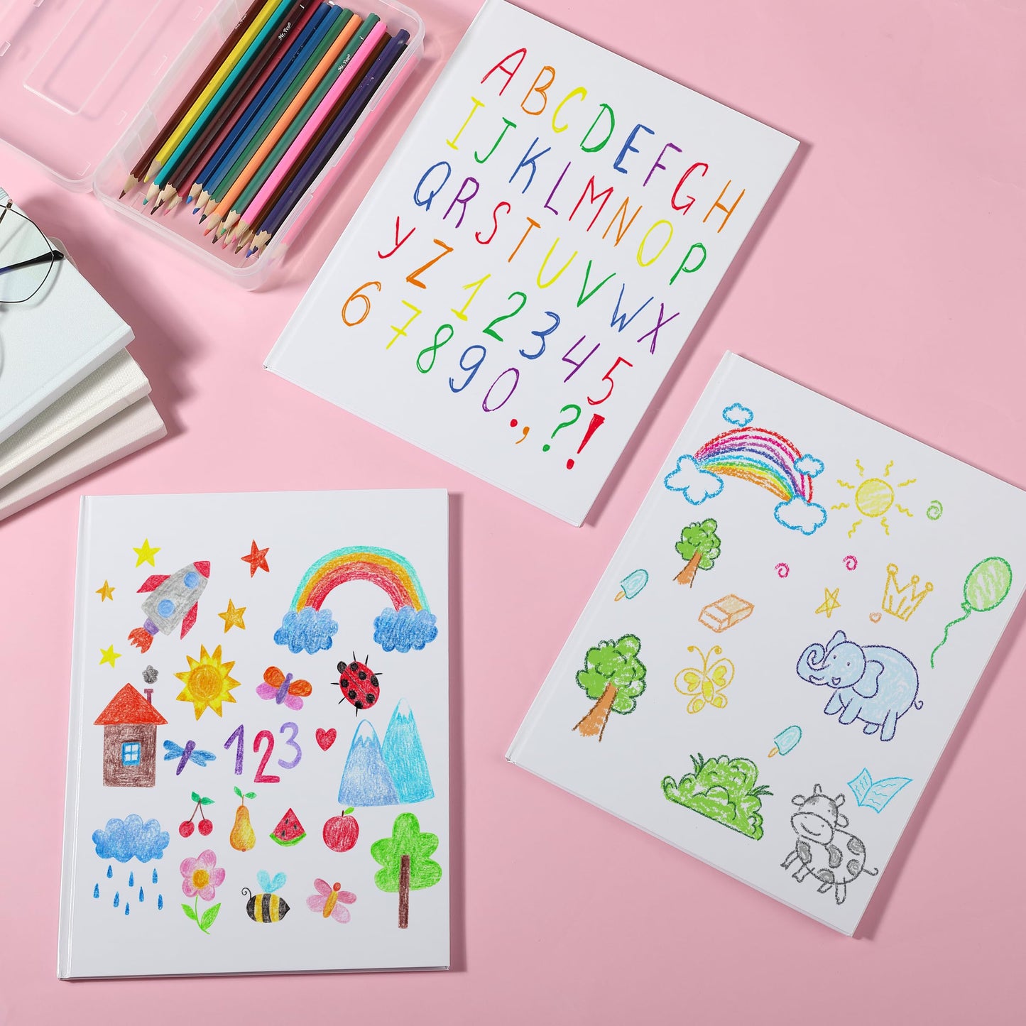 Mr. Pen- Blank Hardcover Books, 8.5 x 11 Inches, 40 Pages, 3 Pack, Blank Notebooks for Kids, Notebooks for Kids
