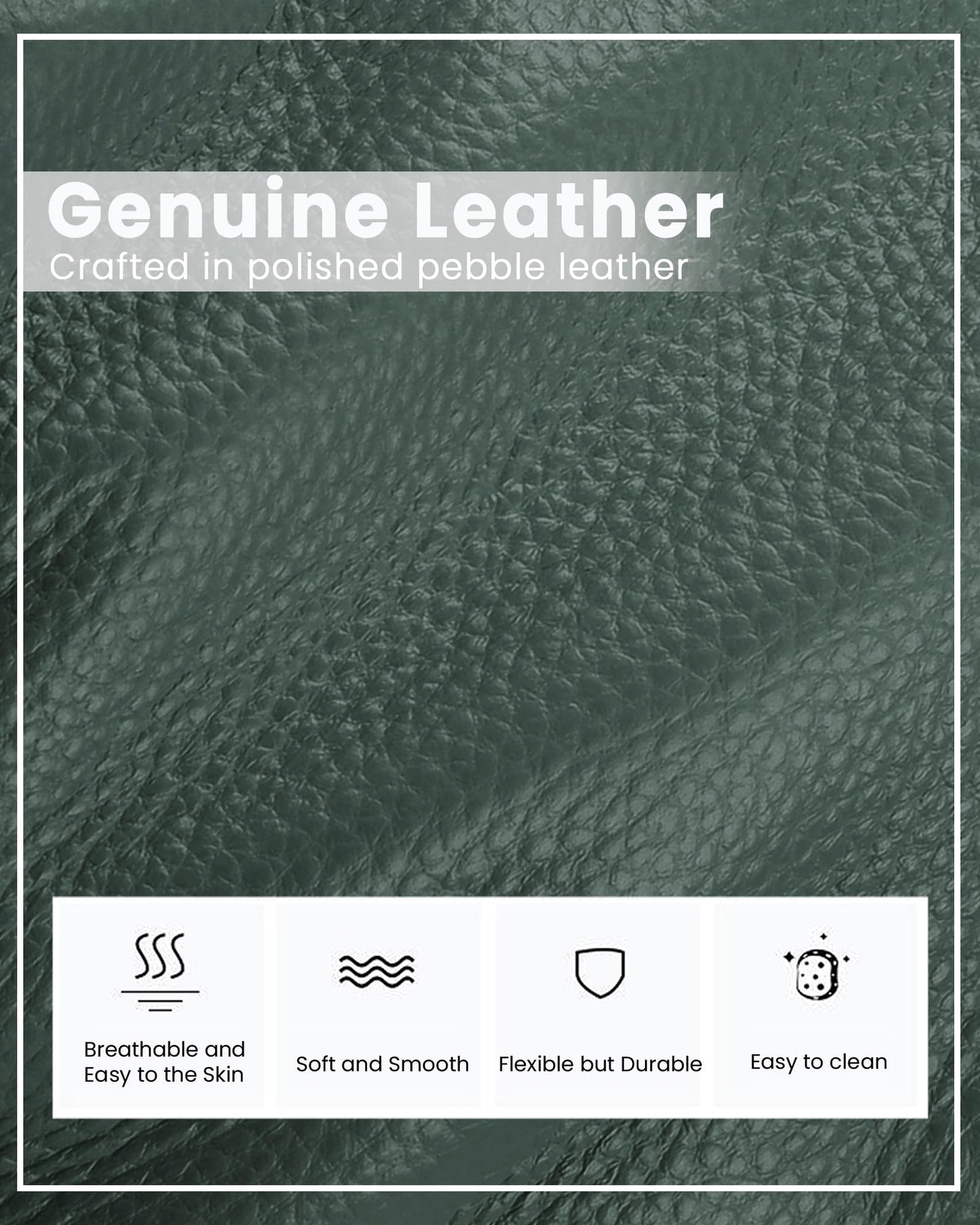 befen Soft Real Leather Small Crossbody Bags for Women, Woman Cell Phone Leather Purses Bag with RFID Blocking Card Slots Green