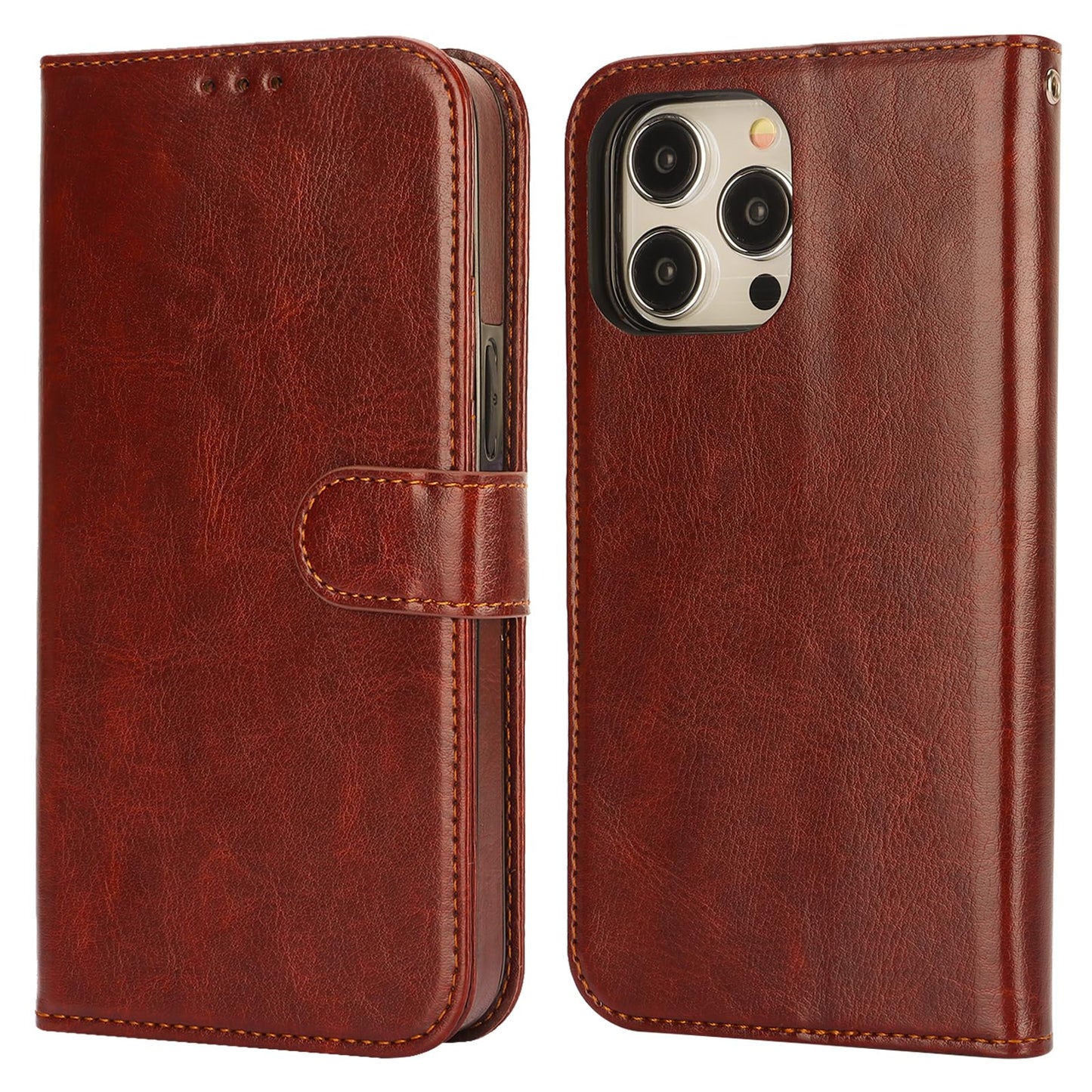 Bocasal Detachable Wallet Case for iPhone 15 Pro Max RFID Blocking Card Slots Holder Premium PU Leather Magnetic Kickstand Shockproof Wrist Strap Removable Flip Protective Cover 5G 6.7 inch (Brown)