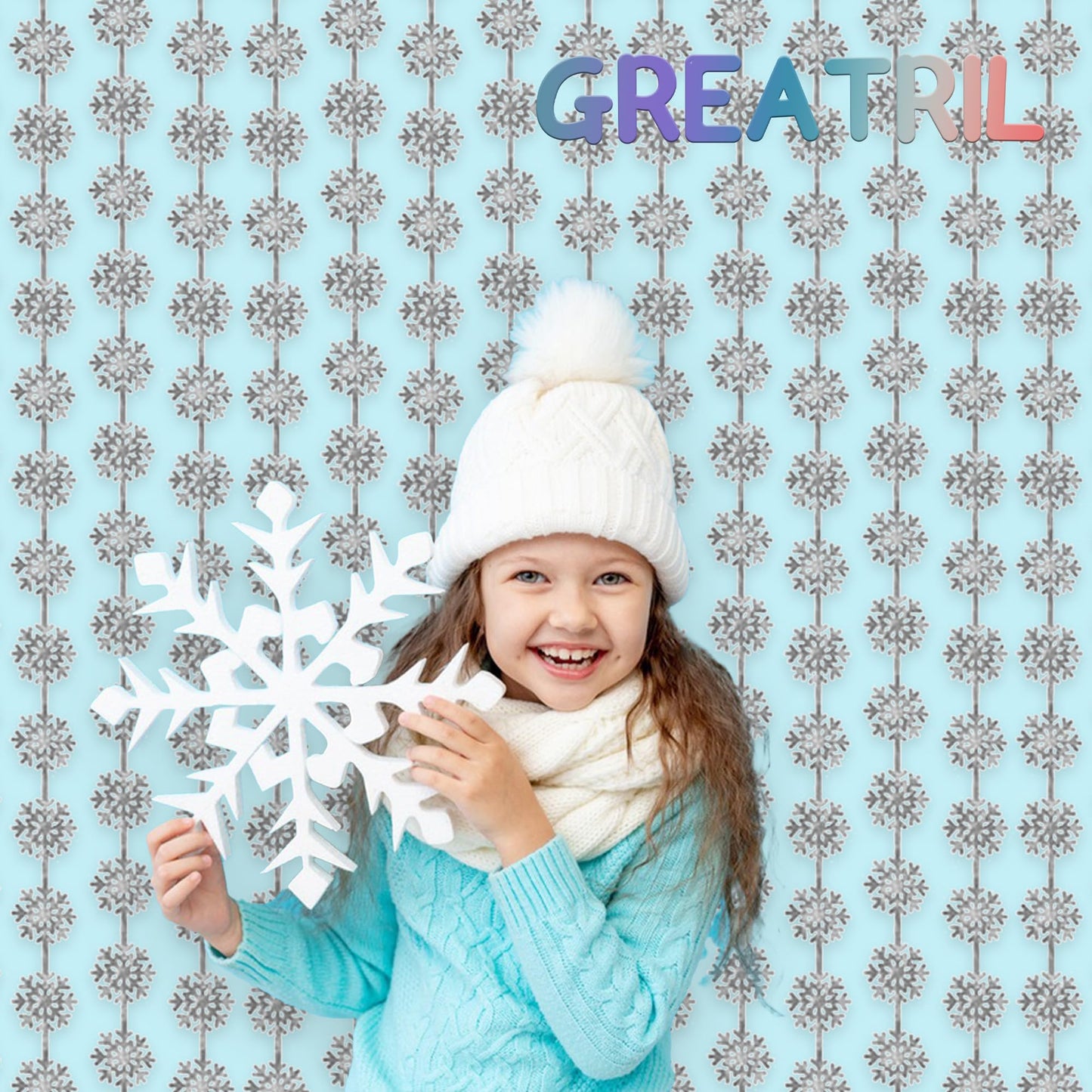 Silver Snowflake Fringe Curtain - GREATRIL Winter Onederland Streamers Backdrop with Sparkling Snowflake for Christmas Birthdays Party Decoration -3.2ft x 6.5ft - 2 Pack