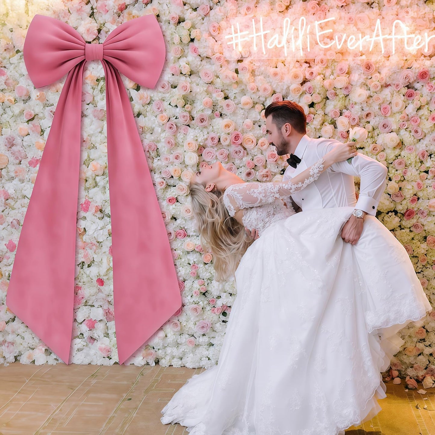 Froova Big Pink Bow Decor 50x20 Inch Coquette Birthday Decorations, Large Giant Velvet Coquette Room Wall Decor Bridal Shower Wedding Girl Just Want to Be One (Heavyweight Velvet, Shaping Process)