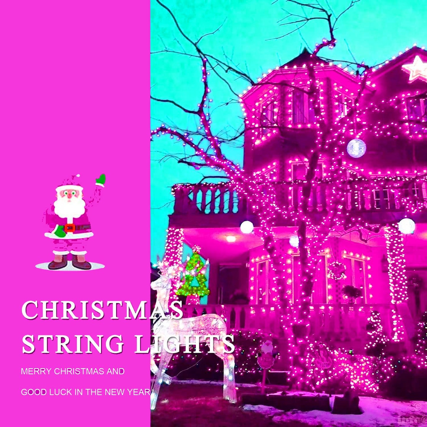 33ft 100 LED Connectable Fairy Pink Flower String Lights 8 Modes for Valentine's Day Wedding Party Christms Decor, Light Up Romantic Bedroom Window Tree Home Indoor Outdoor Hanging Decorations