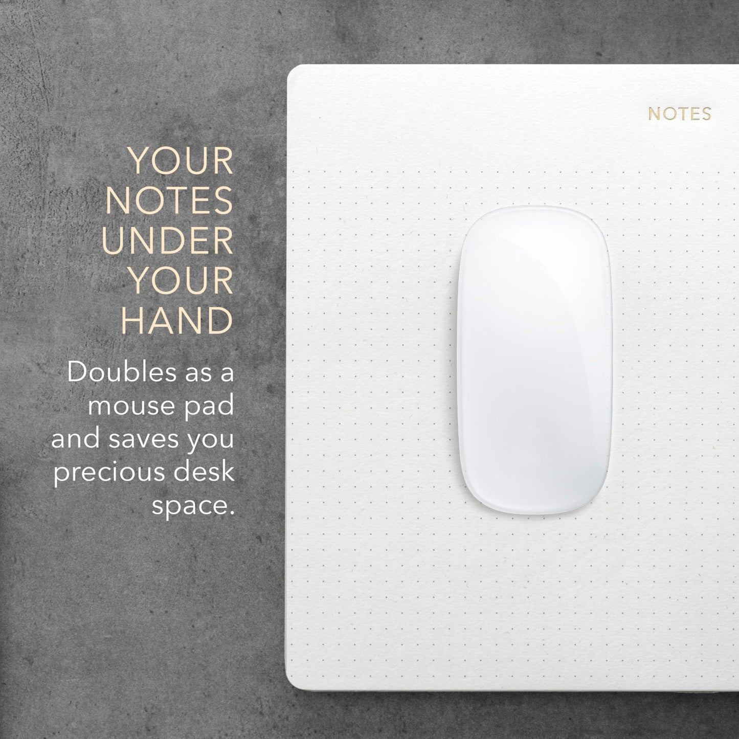 Pinesman - Mouse Pad Notepad for Professionals, 3 Pack, 9.8" x 7.9", 150 Sheets (50 Each), Minimalist, Gold Foiled, Dotted Layout, Executive's Desk Note Pad, To Do List Notepad, Eco-friendly, FSC™ Certified Planner Pad