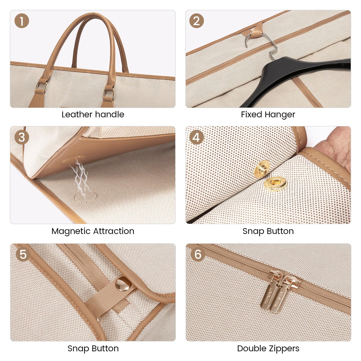 LOVEVOOK Garment Bags for Travel,3 in 1 Garment Duffle Bags for Travel with Shoe Pouch,Carry on Garment Bag for Women Men,Hanging Suitcase Suit Dress Business Travel Bag Weekender Bag