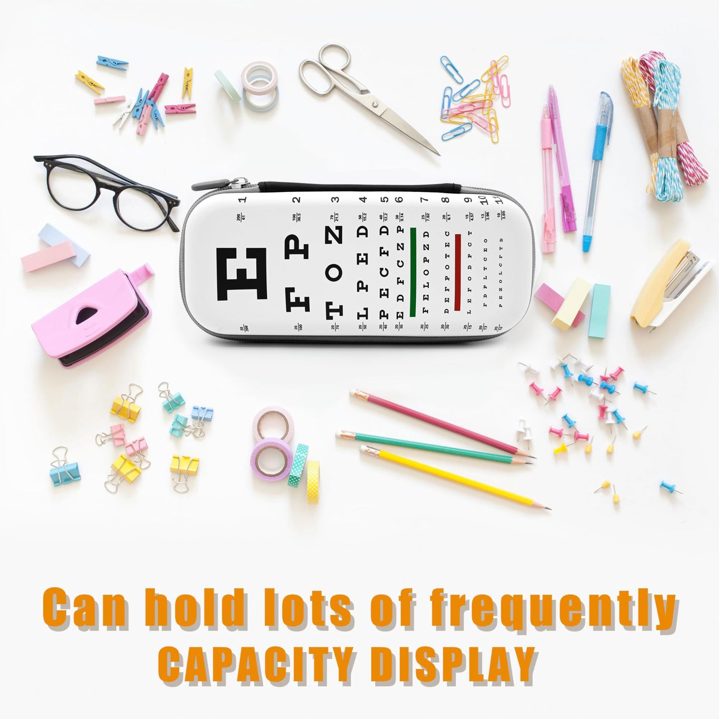 WtallasiSei Eye Pencil Case Zip Pencil Box Multi Pouch Holder Desk Organizer For Boys Girls School Office