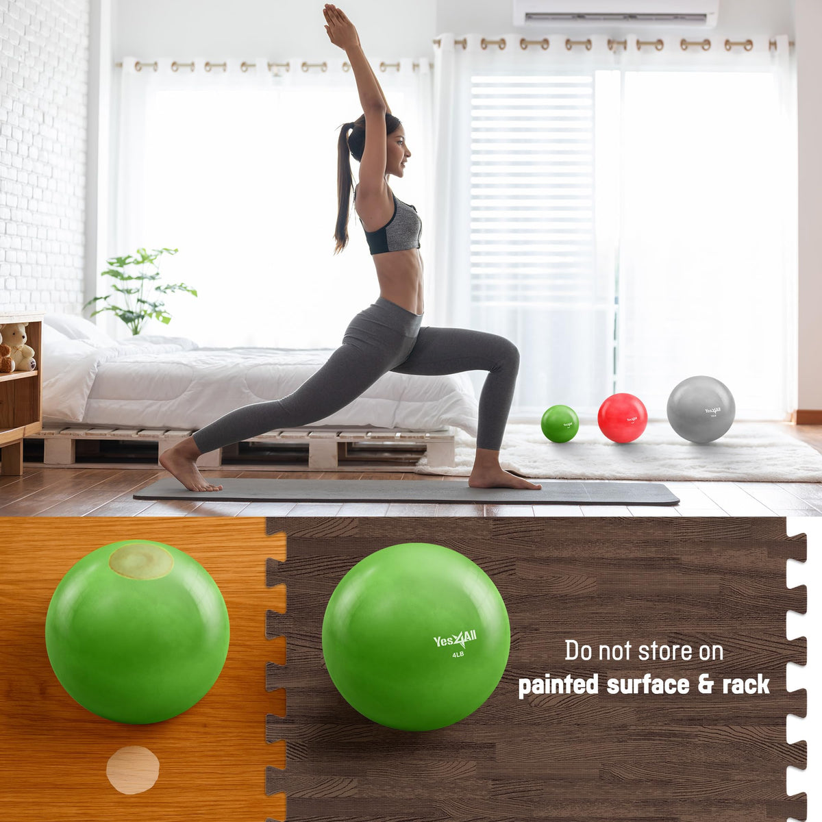 Yes4All Soft Weighted Toning Ball Knurl 8lb - Purple