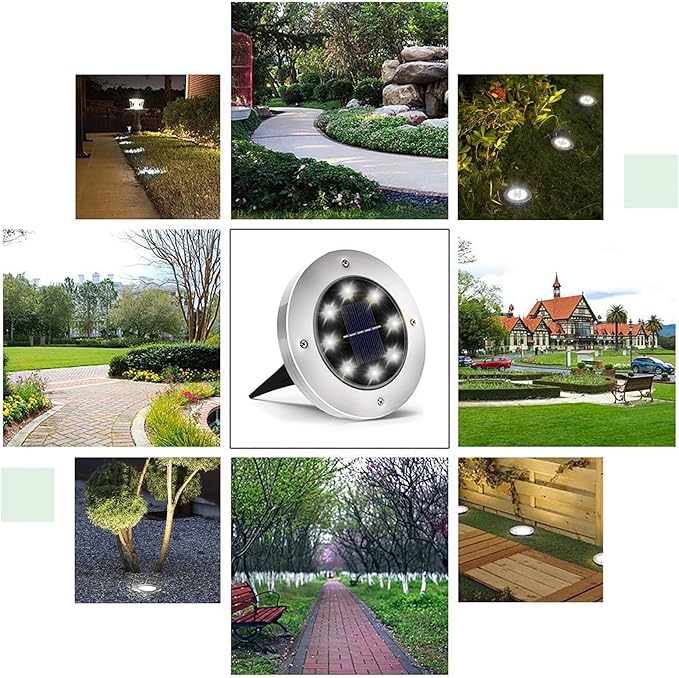 INCX Solar Lights Outdoor Waterproof, 16 Pack Solar Light for Outside, Garden Lights Landscape Lighting for Patio Pathway Lawn Yard Deck Driveway Walkway, Cold White