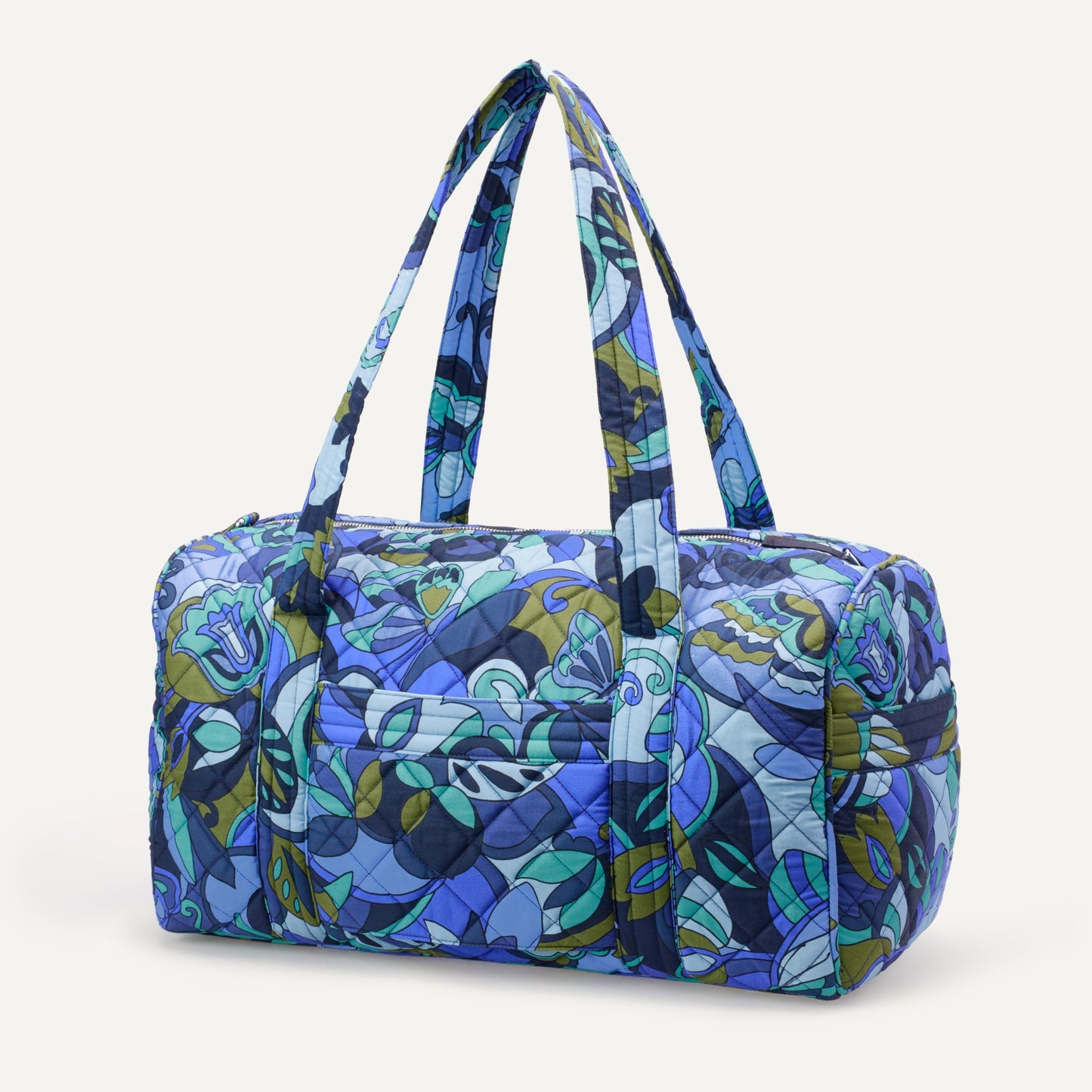 Amazon Essentials Women's Quilted Weekender Duffel Bag, Blue Paisley, One Size