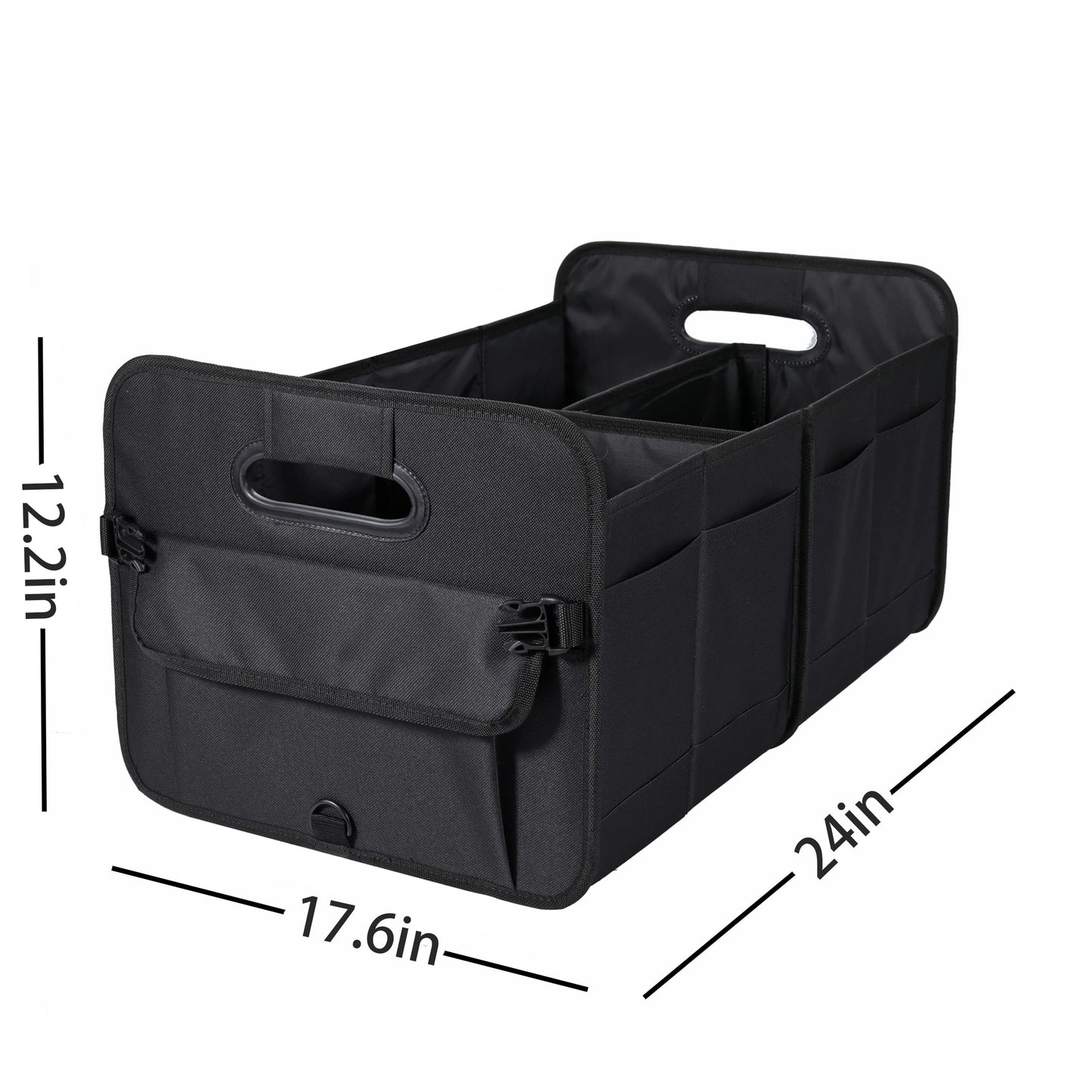 AOKJOY Car Trunk Organizer Car Storage Organizer Collapsible Multi Compartment Car Organizer Adjustable Straps Car Organizer for SUV(Black)