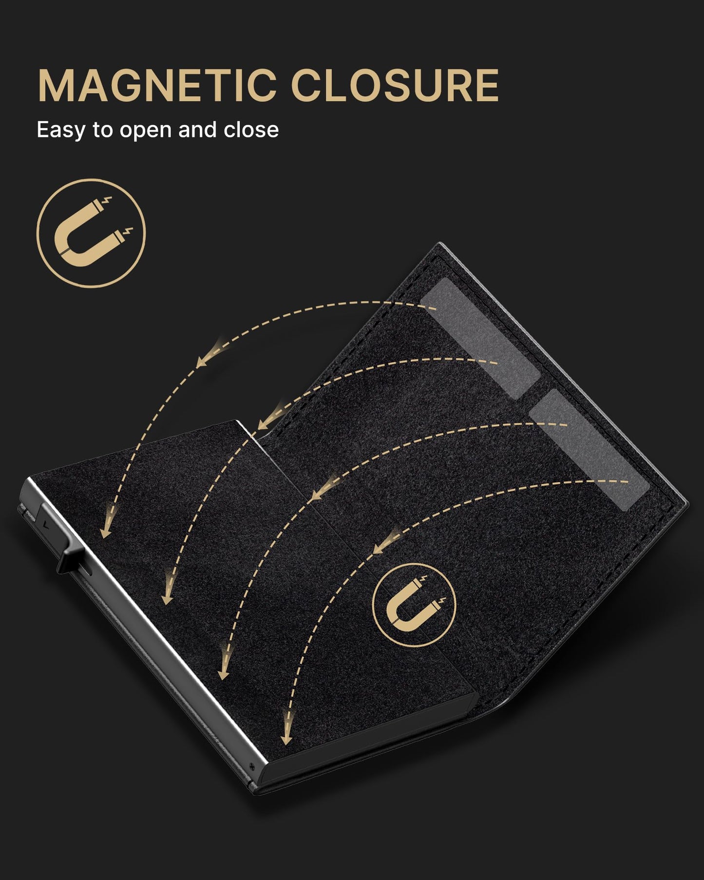 typecase Mens Wallet Card Holder: Pop Up Aluminum Case, Genuine Leather, Smart, RFID Blocking, Slim, Minimalist, Front Pocket - 9-14 Card Capacity | ID Window | Cash Slot - Oil Wax Black