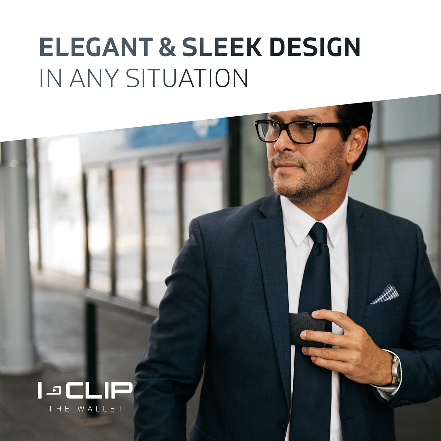 I-CLIP, Premium Men's Leather Wallet, Versatile Changeable Money clip, Secure Card Holder, Compact Men's Wallet Minimalist, Sleek Slim Design, Perfect Money Clip Wallet for Men - Black