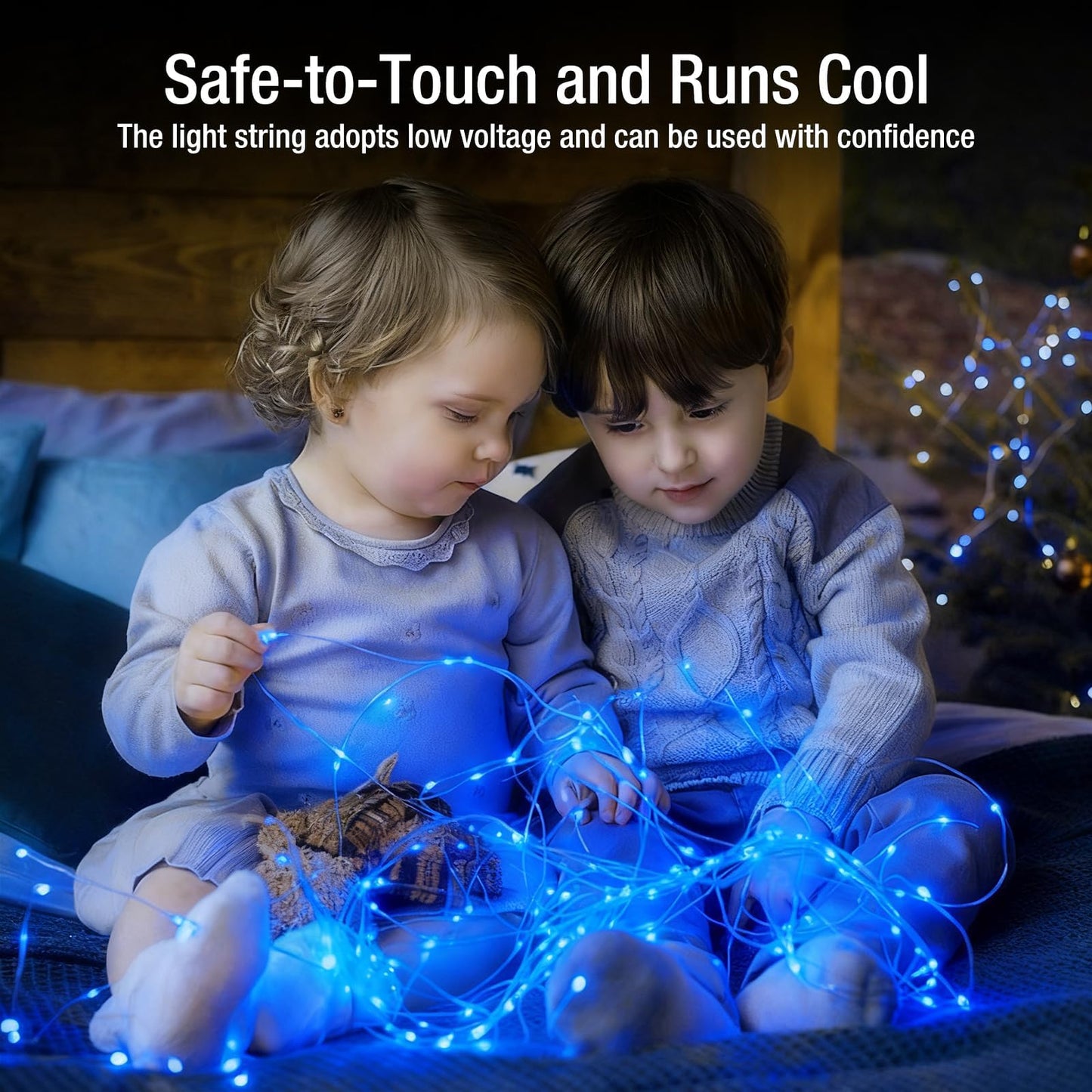 Fairdeer 12 Pack Fairy Lights Battery Operated - 7ft 20 Led Twinkle Lights 3 Modes, Bulk Mini String Lights Waterproof for Mason Jars Vases DIY Party Wedding Decoration Christmas -Blue