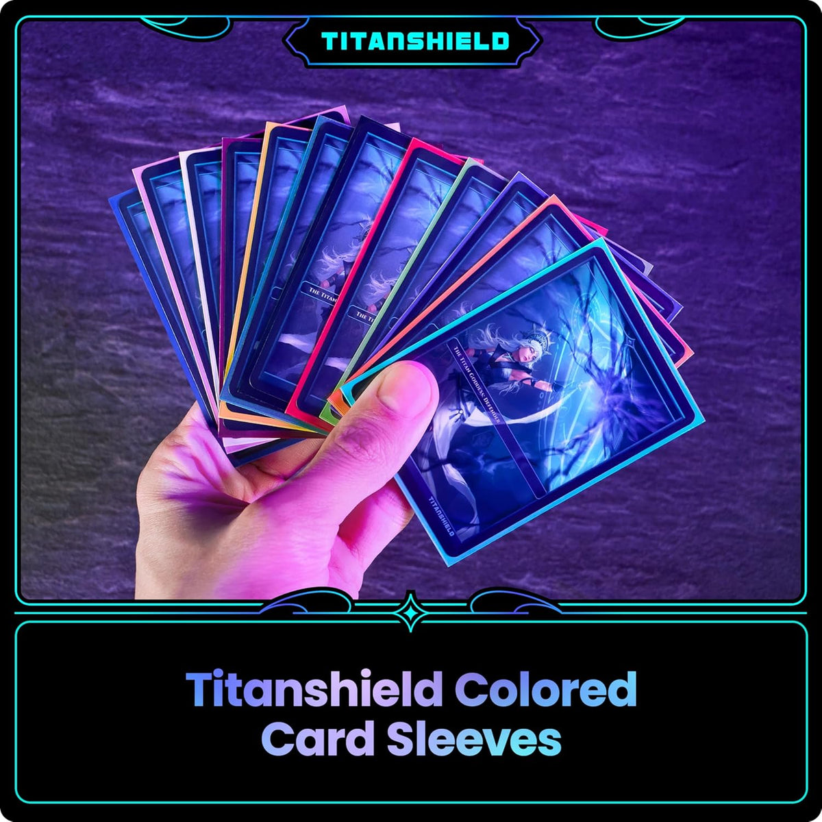 TitanShield (150 Sleeves/Ember Orange) Standard Size Board Game Trading Card Sleeves Deck Protector for MTG, Dropmix