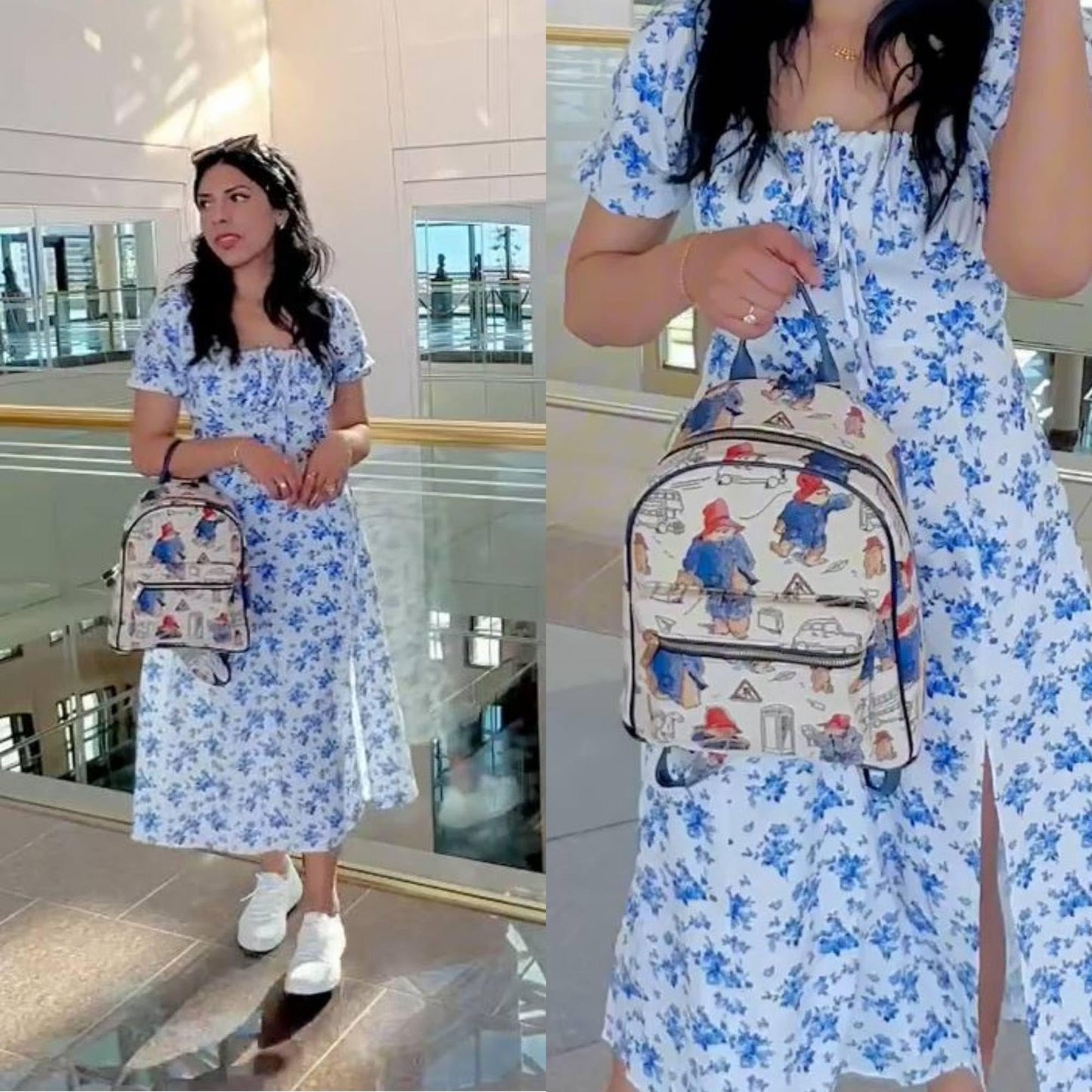 Signare Tapestry Women Backpack Rucksack Casual Daypack With Paddington Bear Design (DAPK-PADD)