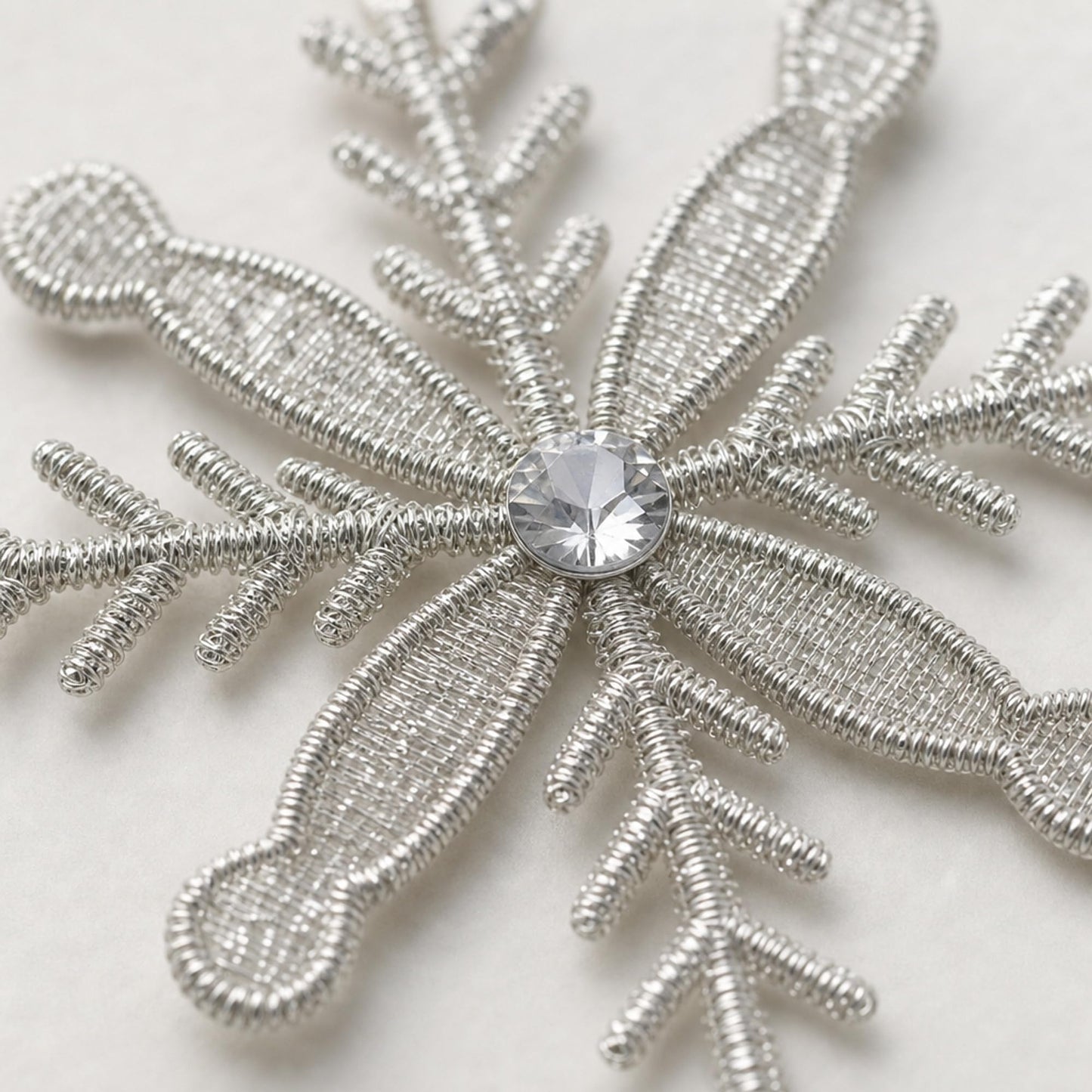 Handmade Snowflake Iron & Glass Pendant Christmas Tree Ornaments Set | ShalinIndia Elegant Hanging Decor for Home and Party Decoration | Ideal 6 Inches Christmas Decorations for Tree (E)