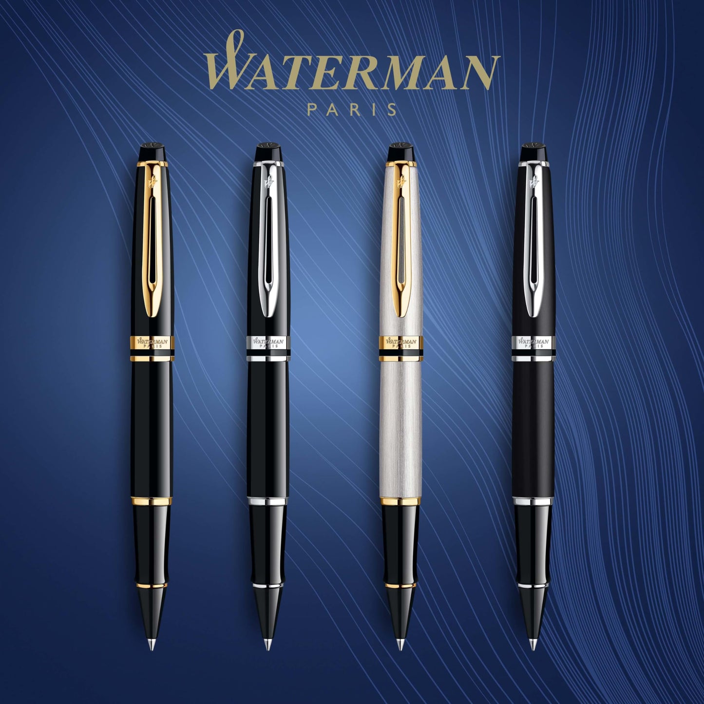 Waterman Expert Rollerball Pen, Gloss Black with 23k Gold Trim, Fine Point, Black Ink, Luxury Pen in Gift Box, Great Gift for Coworker