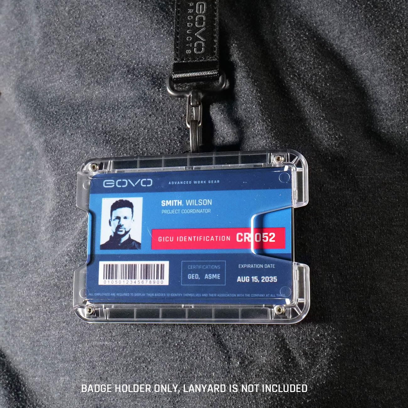 GOVO T6X Badge Holder/Wallet Horizontal Version, Holds 1-8 Cards (Black with Loop)