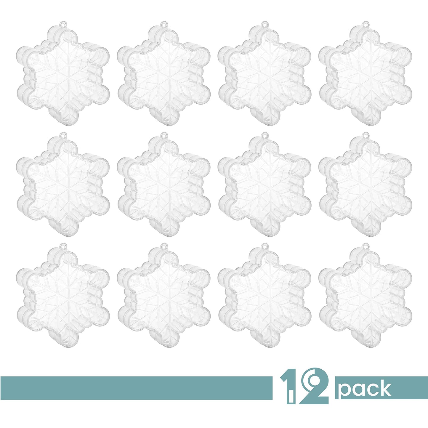 Snowflake Shaped Acrylic Candy Boxes,12 Pack,2.36"x2.36"x0.98",Perfect for Weddings, Birthdays, Party Favors and Gifts,Cute Clear Plastic Containers,Clear Fillable Ornaments Crafts Decorations