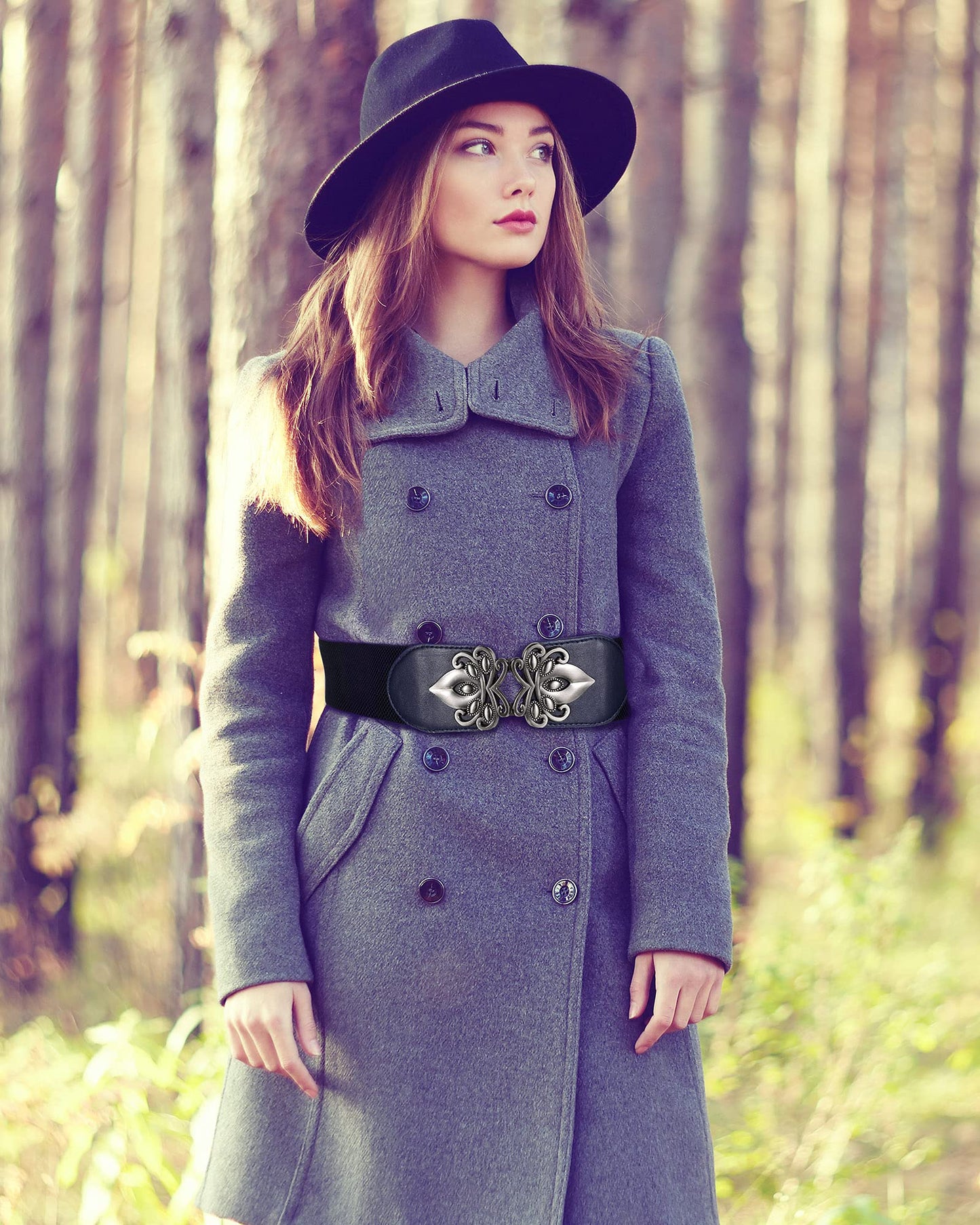 SATINIOR 6 Pieces Women Wide Stretchy Waist Belt Retro for Dress Elastic Belt with Buckle PU Leather Vintage