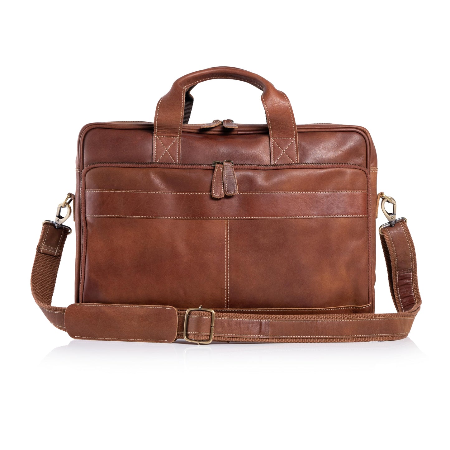 KomalC Leather briefcase 16 inch Laptop Messenger Bag for Men and Women Best Office Satchel Bag