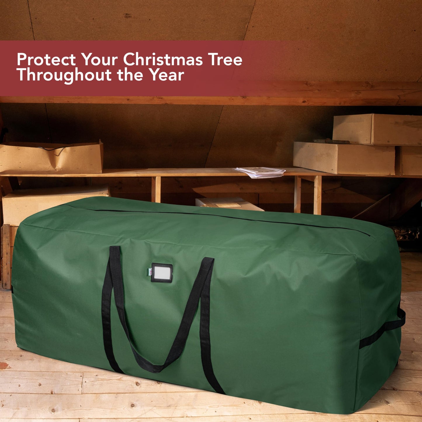 Holiday Cheer Christmas Storage Bag Heavy Duty Fits Up to 7.5ft Tall Artificial Tree, Waterproof with Durable Handles & Zipper Xmas Tree Storage Bag (Green)