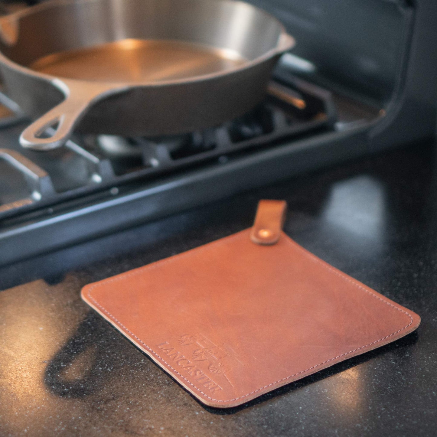 Leather Pot Holder - Double Layered, Handmade Hot Pot Holders - Best Kitchen Hot Pads/Potholders - Made in The USA