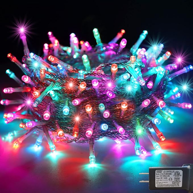 Colorful String Lights Easter Decoration, 66 ft 200 LED Easter Pastel Lights 8 Modes Plug in, Indoor Outdoor Connectable Clear Wire Twinkle Fairy String Lights for Spring Bedroom Party