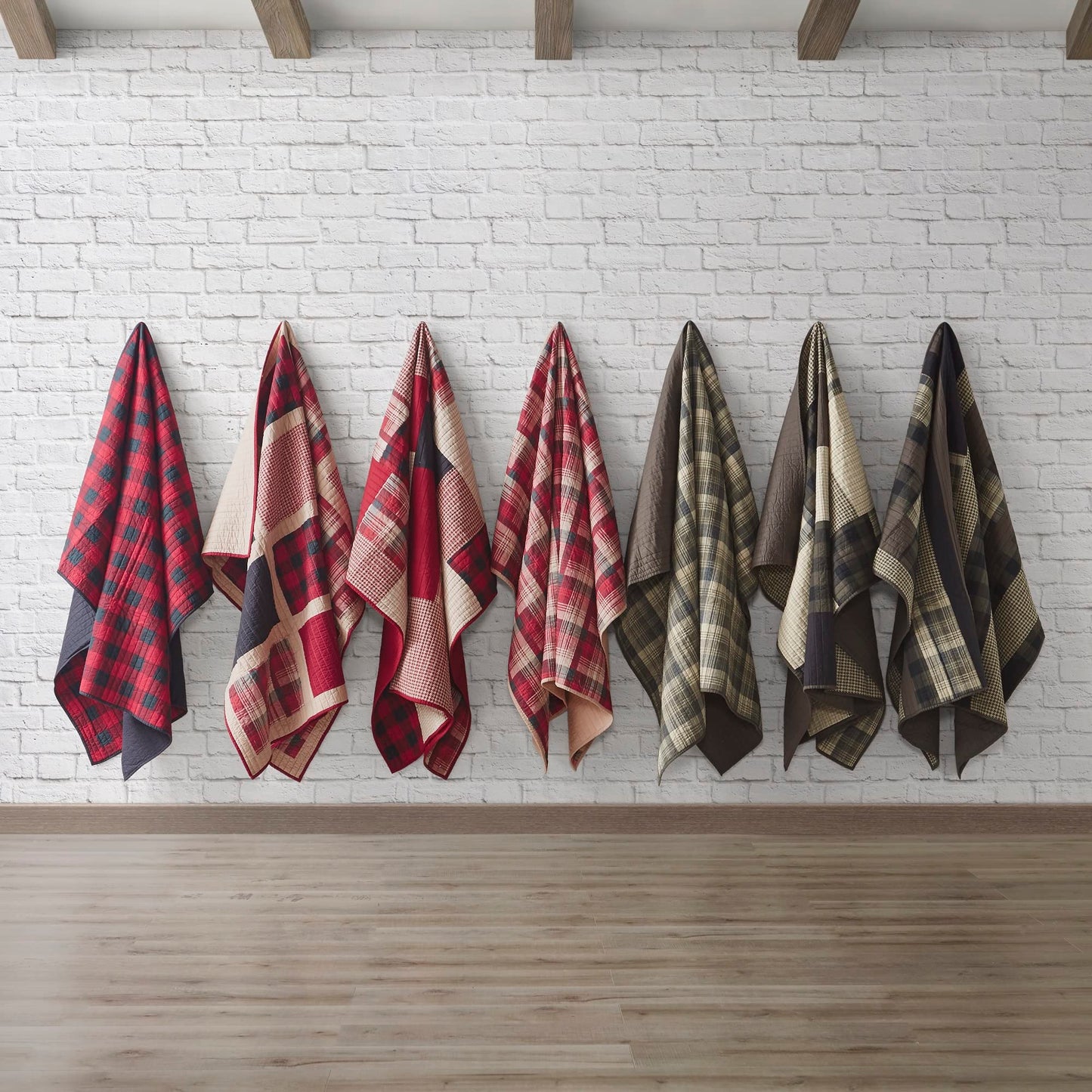 Woolrich Luxury Quilted Throw - Cabin Lifestyle, Patchwork with Moose Design All Season, Lightweight and Breathable Cozy Bedding Layer Throws for Couch Sofa, 50" W x 70" L, Sunset Red
