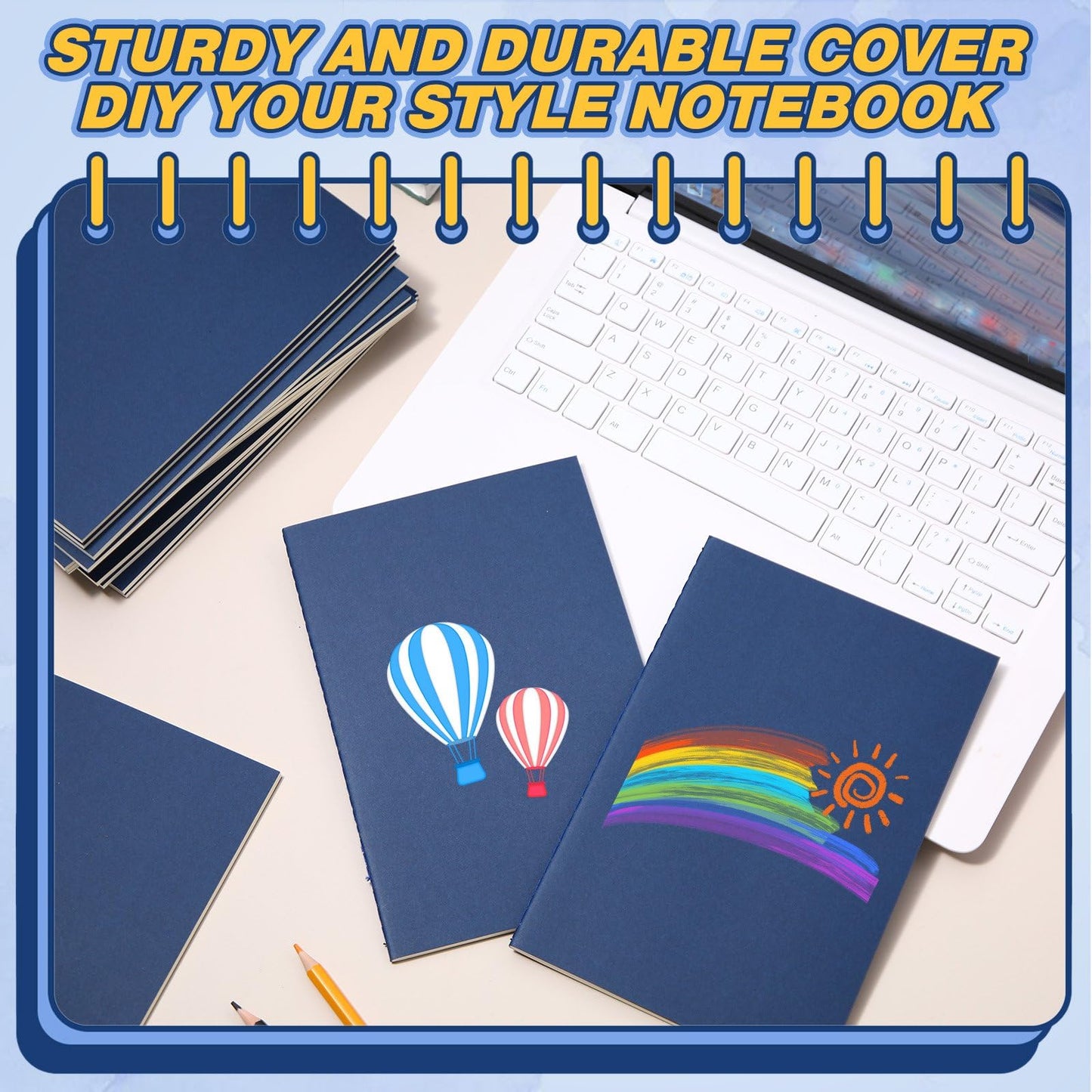 Mimorou 100 Pcs Journals Notebooks Bulk - Kraft Softcover A5 Small Notebooks 5.5 Inch x 8.3 Inch Notepads with 60 Page 30 Sheet for Writing Sketch Travel Office Supplies(Navy Blue,Lined)