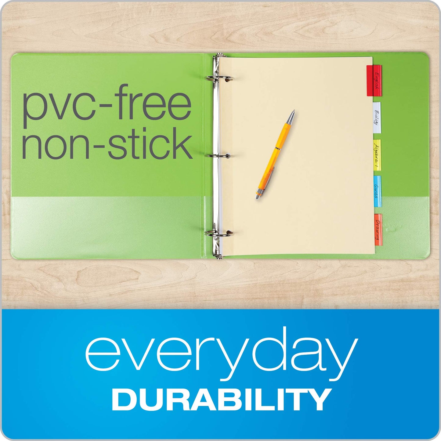 Cardinal 3 Ring Binders Economy Pack, 4 Sets of Binder Dividers, Durable 1.5 Inch, Holds 350 Sheets, ClearVue, Non-Stick, Assorted Colors, 4 Pack