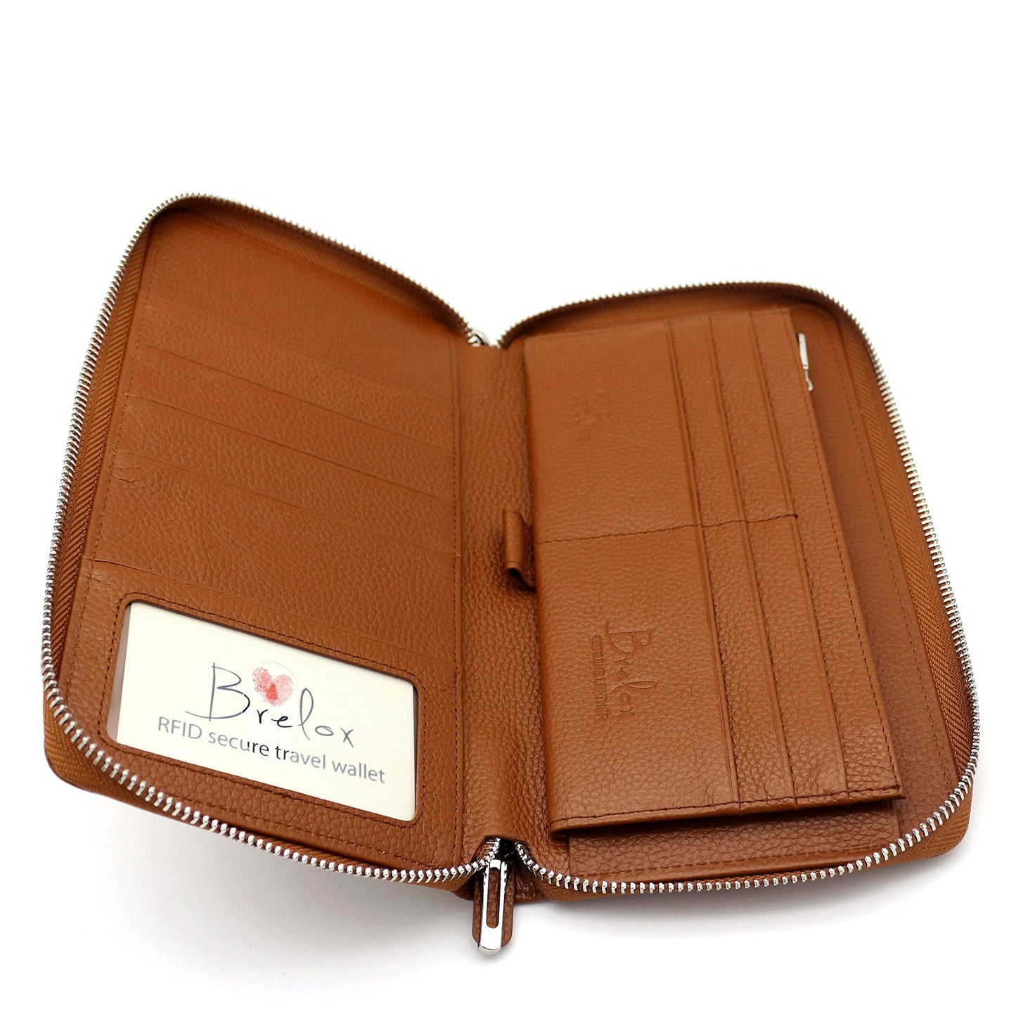 Family Passport Holder for 4 5 6 Passports RFID Blocking Travel Wallet โ Genuine Leather Document Organizer, Card Slots, Boarding Pass, Wristlet โ Travel Gift for Women Men | Brelox