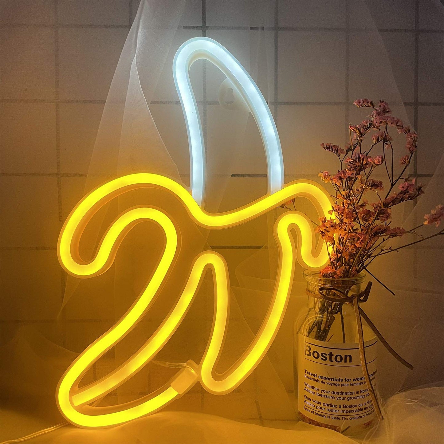 ENUOLI Banana Neon Signs,Banana Neon Light 11.4"x7.9" inch LED Neon Lights for Wall Decor,USB/Battery Powered Night Lamps Light Up Signs for Christmas,Birthday Party, Kids Living Room,Home Decor