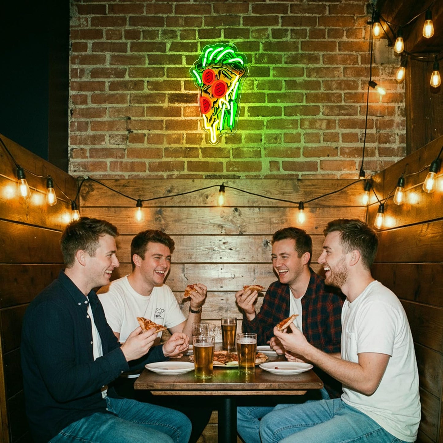 Pizza Neon Sign for Wall Decor Dimmable Pizza LED Neon Light USB Powered LED Wall Art for Kitchen, Dining Room, Bar, Man Cave, Unique Home Decor and Gift for Pizza Lovers