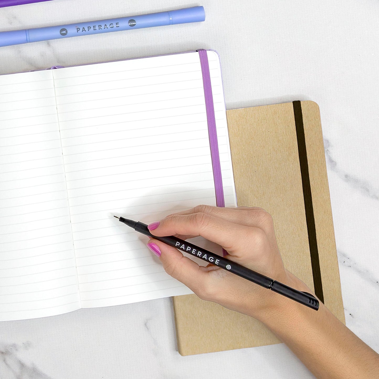 PAPERAGE Recycled Lined Journal Notebook, (Rose), 160 Pages, Medium 5.6 in x 8 in - 100 GSM Thick Paper – College Ruled, Hardcover Journaling Notebook for Work, School & Note Taking