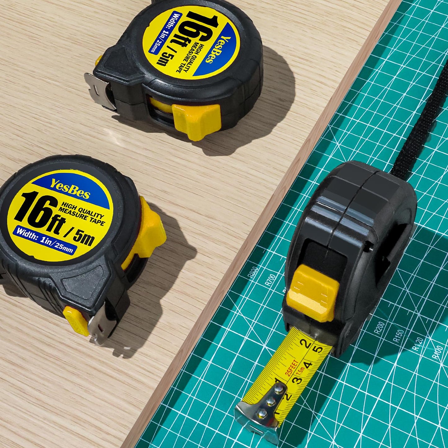 Tape Measure 16 ft, 8 Pack Bulk Easy Read Measurement Tape, Self-Locking Measuring Tape Retractable 16 FT by 1 in