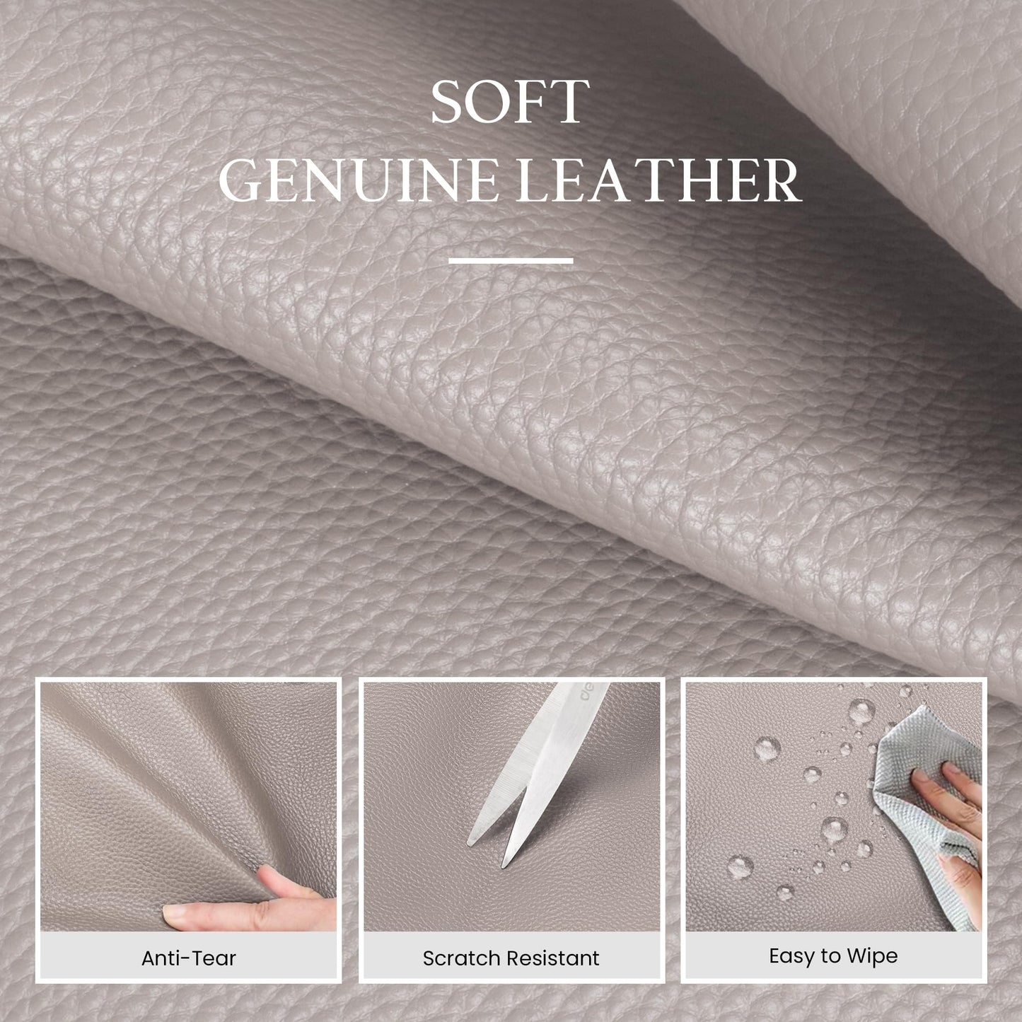 befen Genuine Leather Small Crossbody Sling Bag for Women Anti-Theft Crossbody Chest Bags Purse with Built in RFID Wallet for Travel Beige Grey