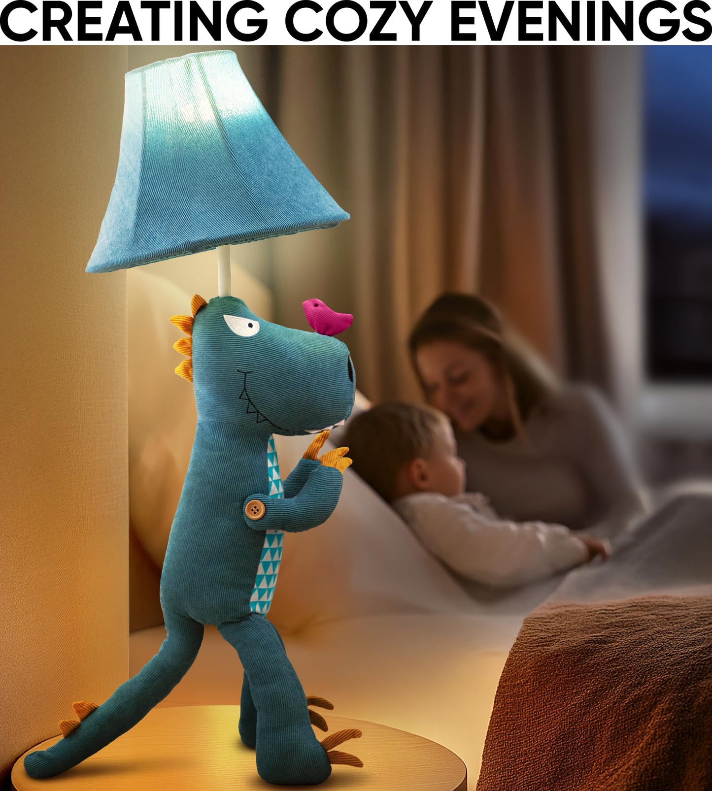 Dinosaur Kids Lamp for Boys Bedroom - 27", Boys Lamp for Kids Room - Cute Christmas Gifts, Birthday Gifts for All Ages: Toddler Girls, Children, Grandkids 3 4 5 and Up Years Old, Sister, Brother