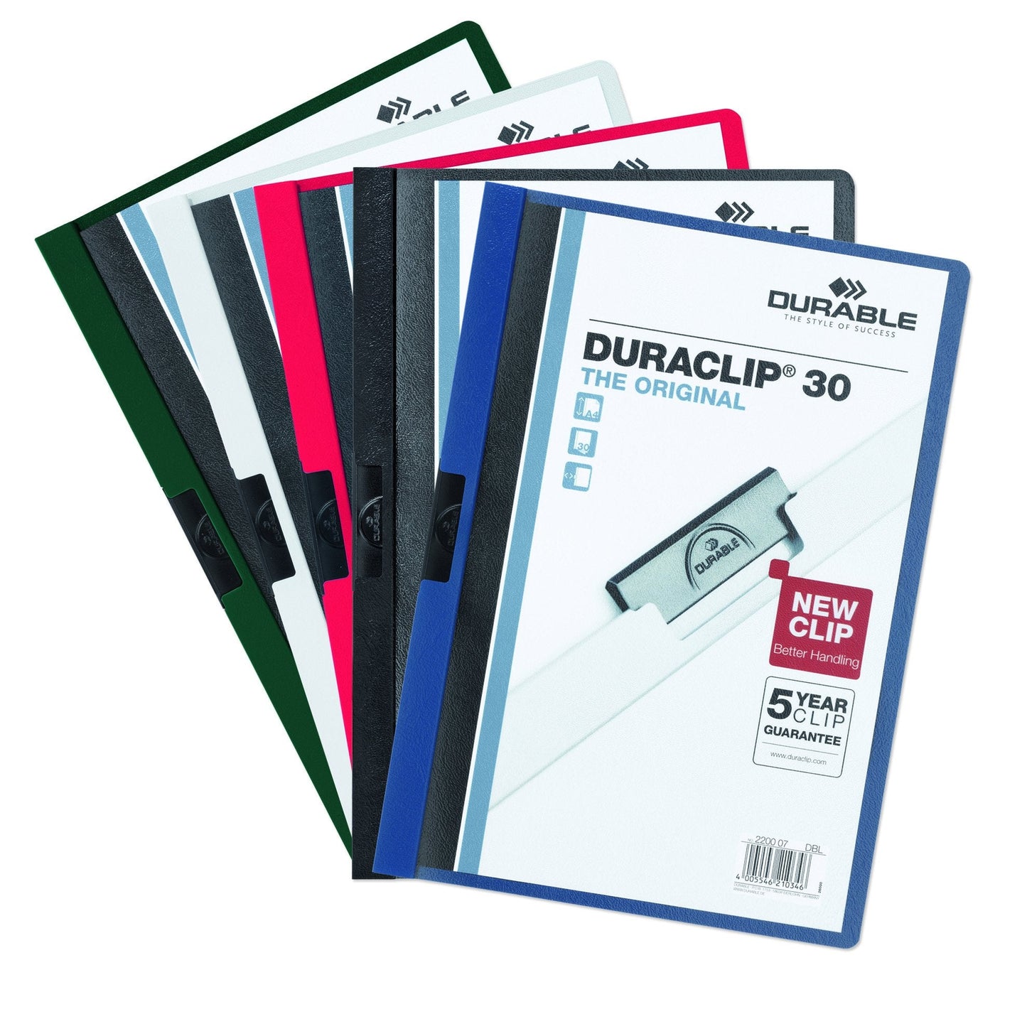 Durable Report Cover with DURACLIP - Letter-Size - Holds Up to 30 Pages - Clear Cover in Red - 25 Per Box