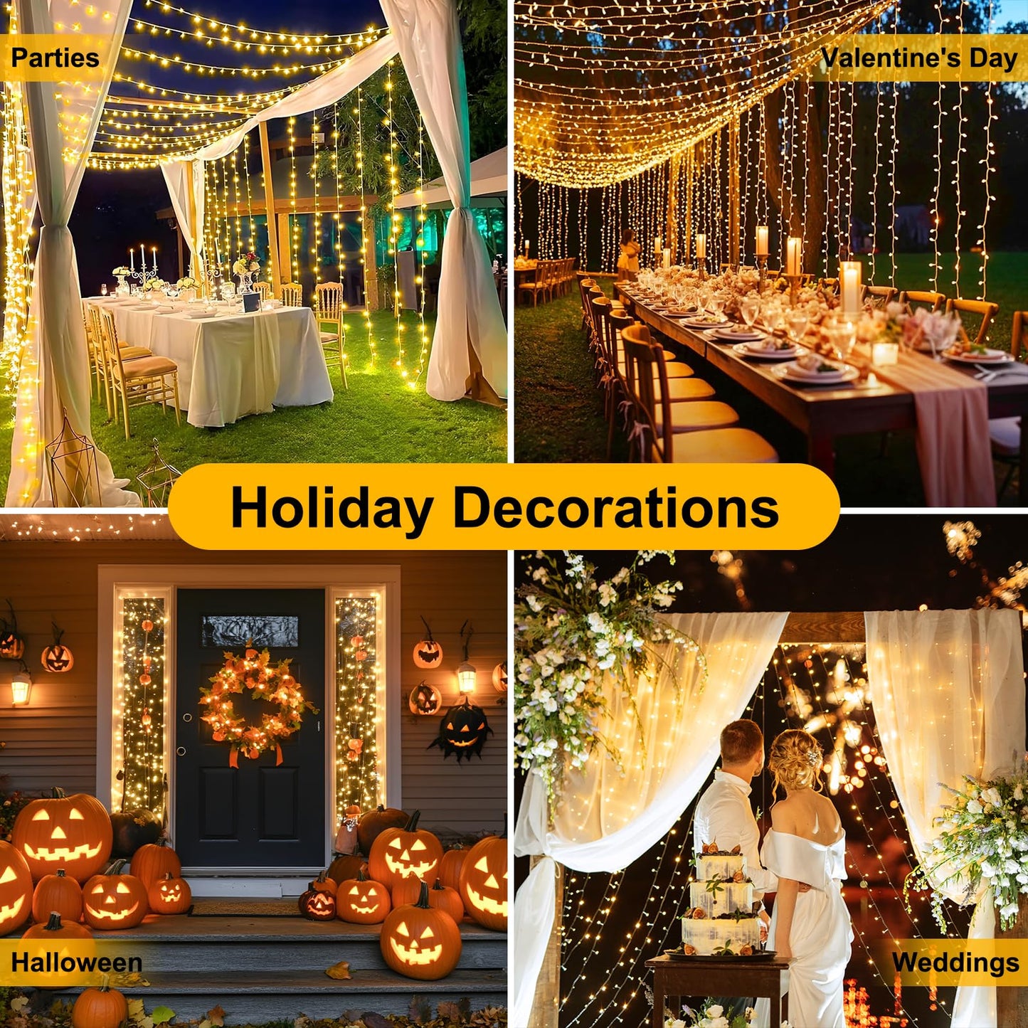 MGYIF 100FT 300 LED Christmas Lights Plug in,Outdoor Indoor Waterproof Fairy Lights with Timer and 8 Modes, Connectable Christmas Tree Lights for Outdoor Indoor Garden Party Decoration(Warm White)