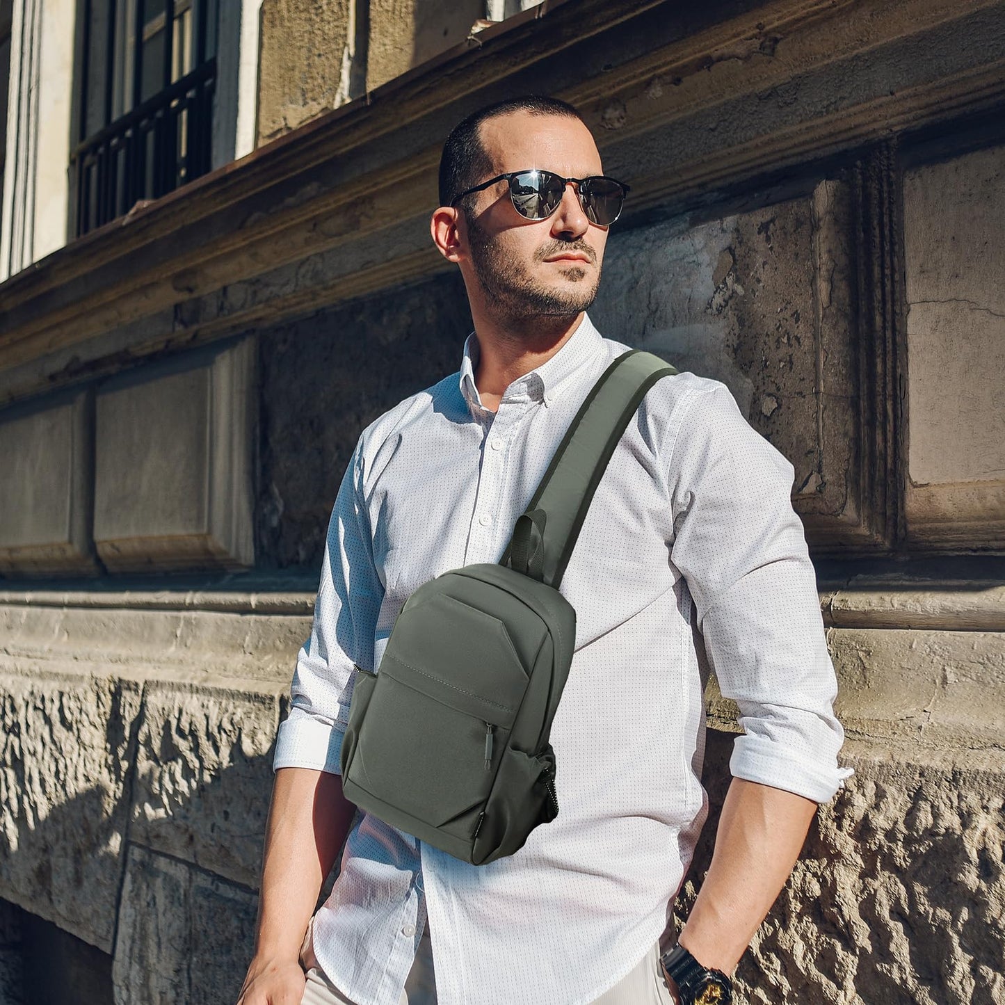 BIRDDIE Small Sling Crossbody Bag For Men And Women, Nylon Hiking Shoulder Bag, Waterproof Small Backpack, Suitable For Cycling, Hiking, And Travel