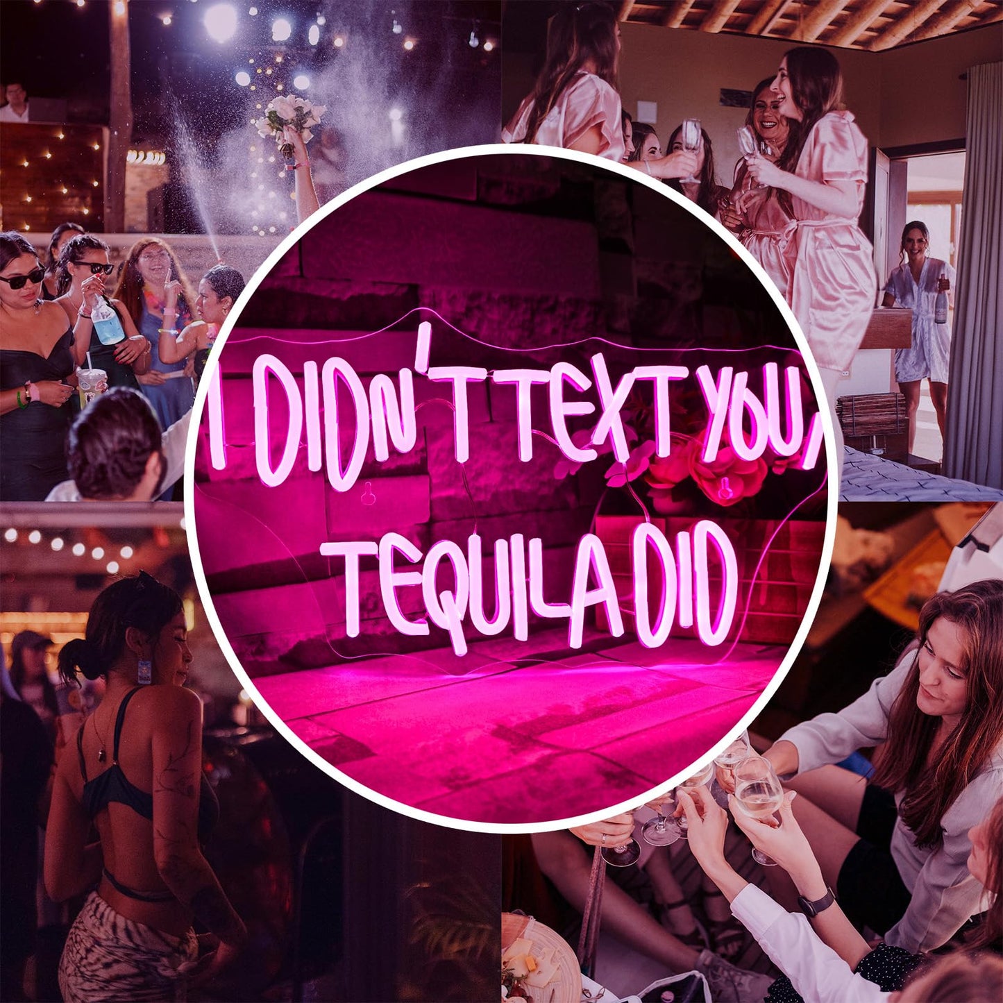 VVYXX I Didn't Text You, Tequila Did Neon Sign for Wall Decor,Neon Light for Bedroom Bar Man Cave Business Bar Decoration