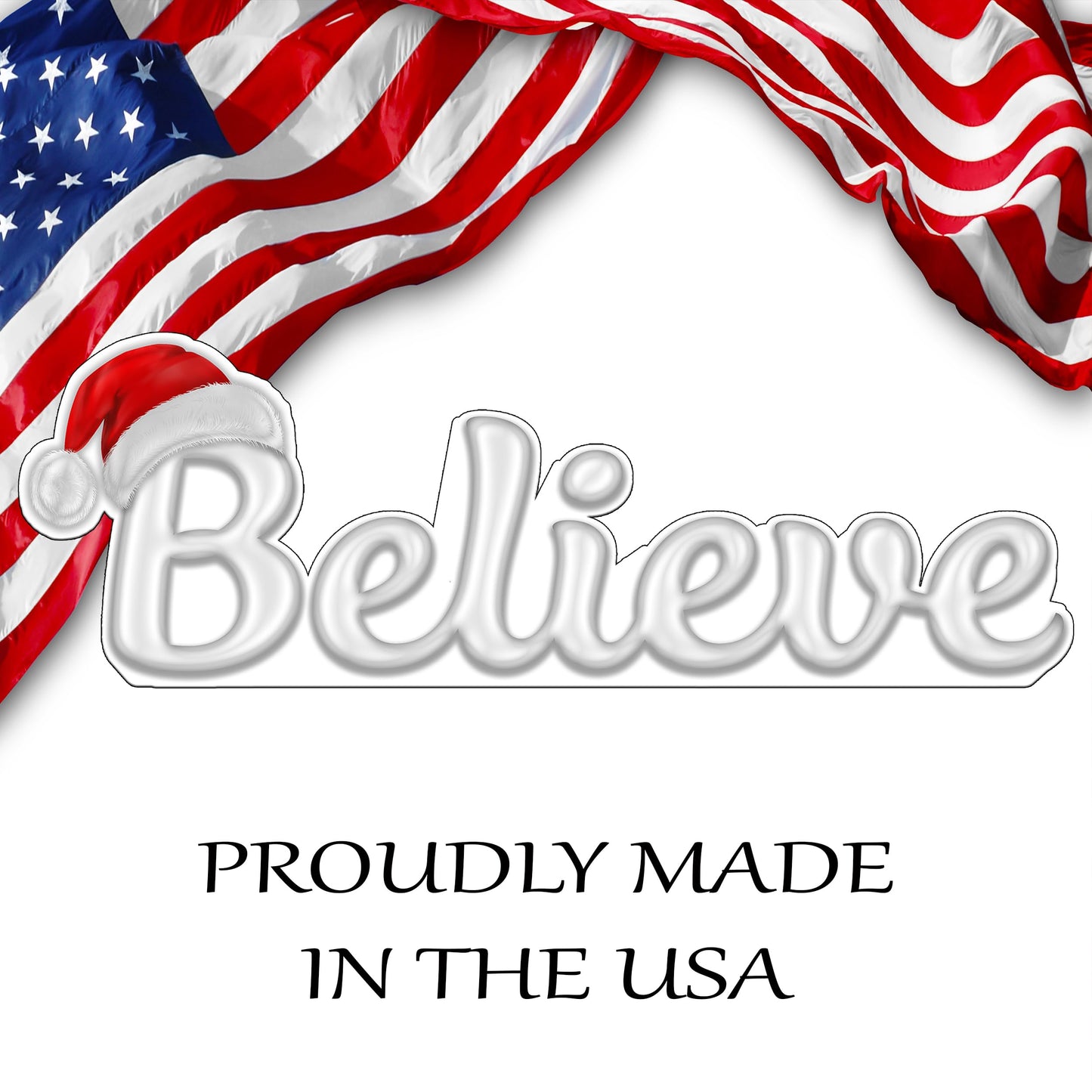Large Believe Die Cut Christmas Classic Yard Sign for Home Decor and Lawn Decoration With Stakes, Merry Christmas Sign