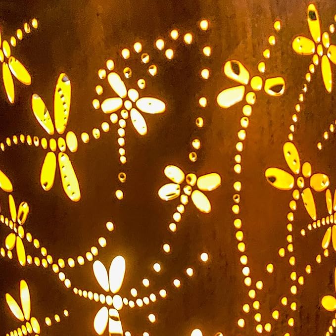 Dragonfly Birthday Gifts for Women Mom Grandma Solar Lanterns Outdoor Waterproof Garden Decor Metal Hanging LED Decorative Light for Patio Yard Lawn Backyard Front Porch Gardening Gifts