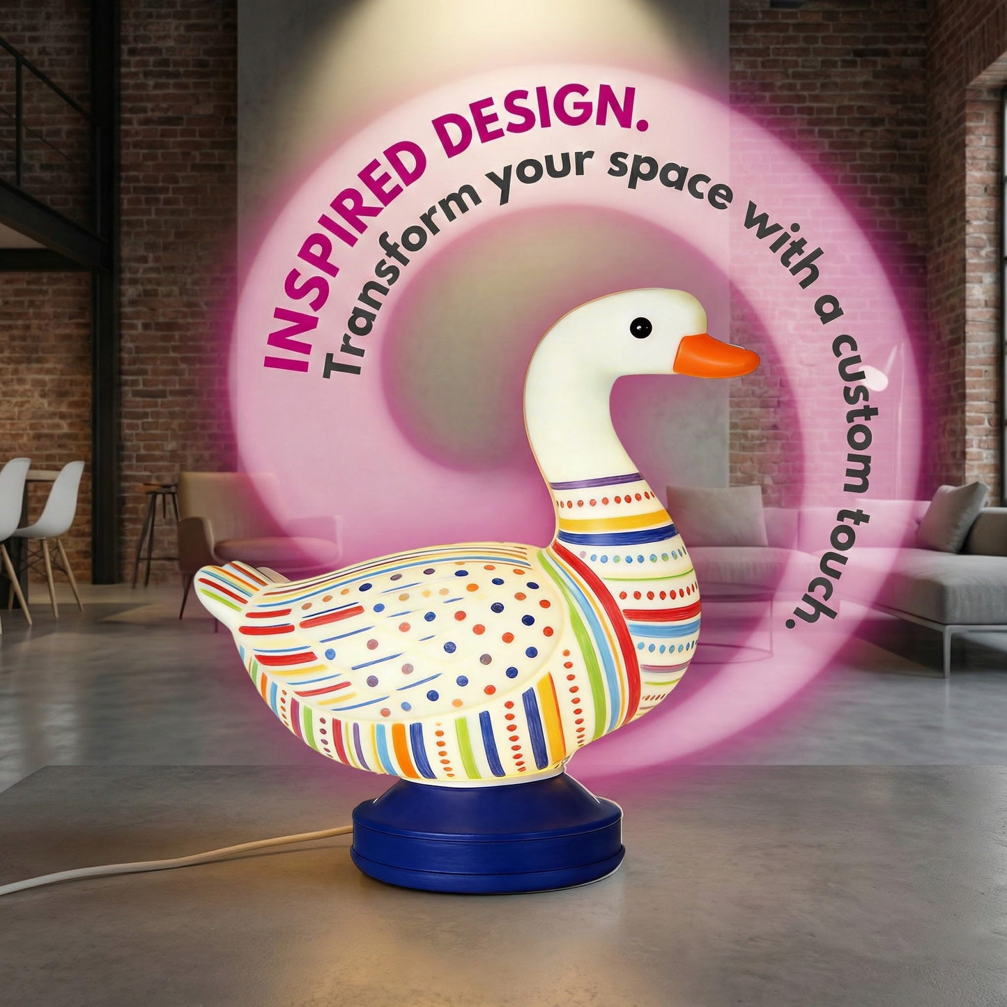 Eastyle DIY Paint Lamp Kit for Kids & Adults - USB Powered Goose Night Light with Lamp Painting Kit & Markers - Creative DIY Crafts for Teens & Unique Paint Gift for Birthday, Room Decor & Art Lovers