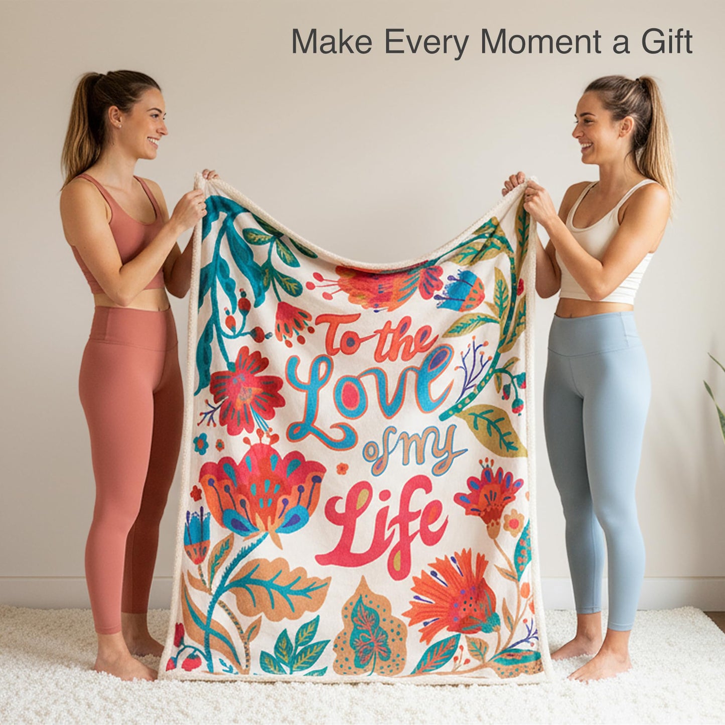 HORIMOTE HOME Sherpa Blanket for Winter, Soft Warm Blanket, Reversible Fleece Blanket for Women, Girls & Mom, Gifts for Your Loved One Throw Blanket for Birthday, Christmas 50"x60"