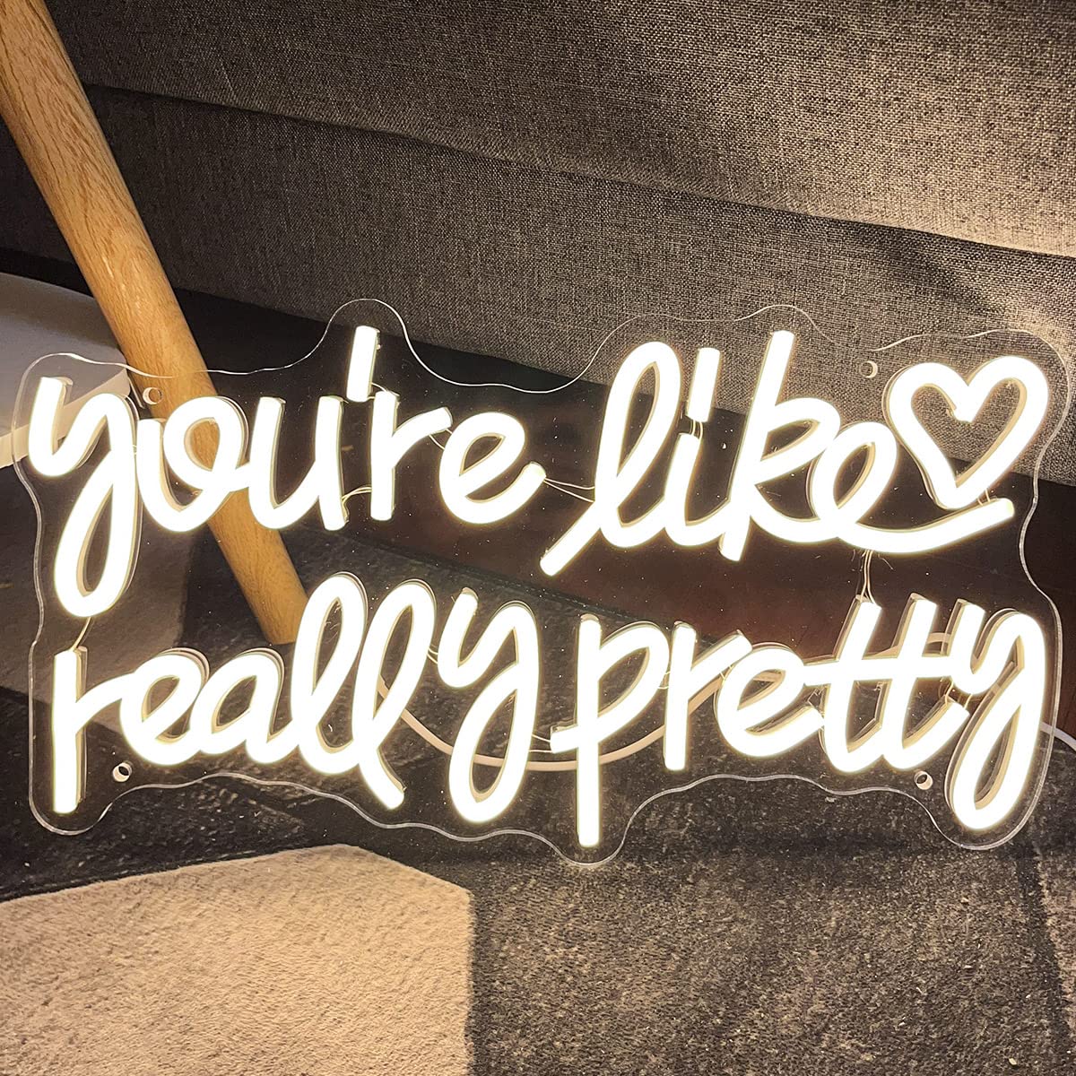 Neon Sign You're Like Really Pretty for Wall Decor Customized Led Neon Light Sign Personalized Birthday Marry Wedding Christmas Gift Sign Party Bedroom Bar Home Room (Warm White,40×22 CM)