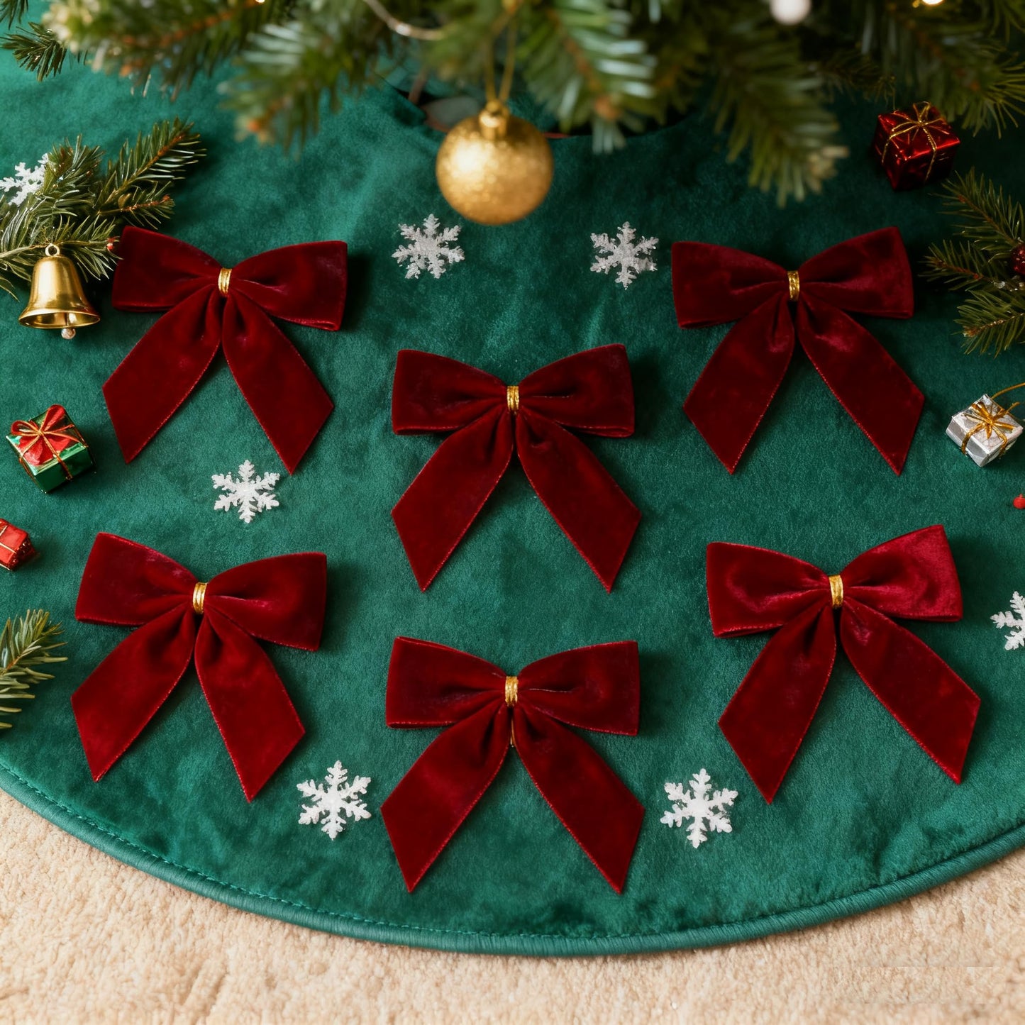 Doacpcr 24 Pcs Burgundy Small Velvet Bows for Valentines Day Decorations, 3.5 Inch Xmas Velvet Ribbon Bow Ornaments for Christmas Farmhouse Wreath Garland DIY Craft Gift Wrapping Decorative, 1" W
